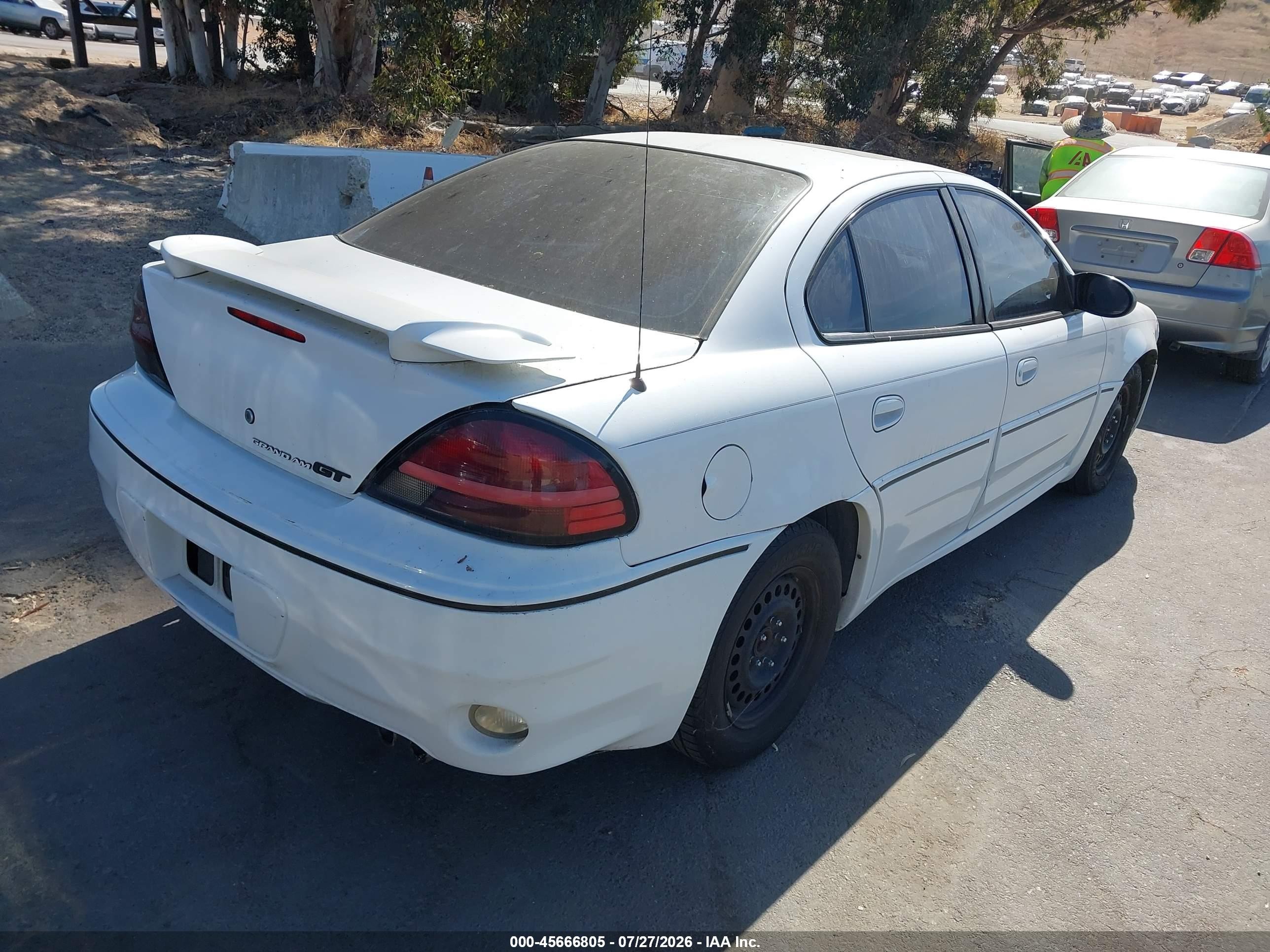 2004 Pontiac Grand Am Gt White vin: 1G2NW52E44C180876