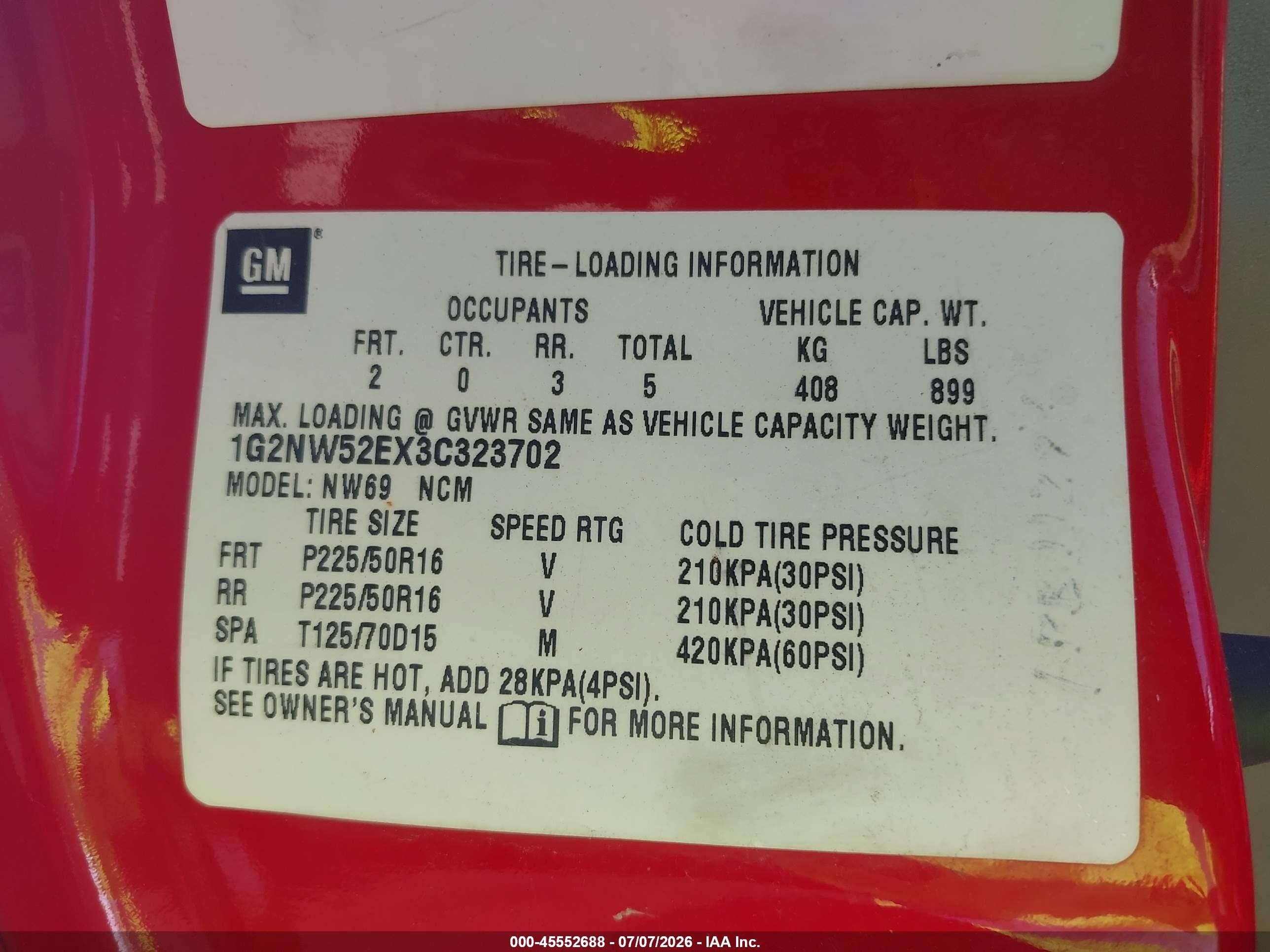 2003 Pontiac Grand Am Gt Red vin: 1G2NW52EX3C323702