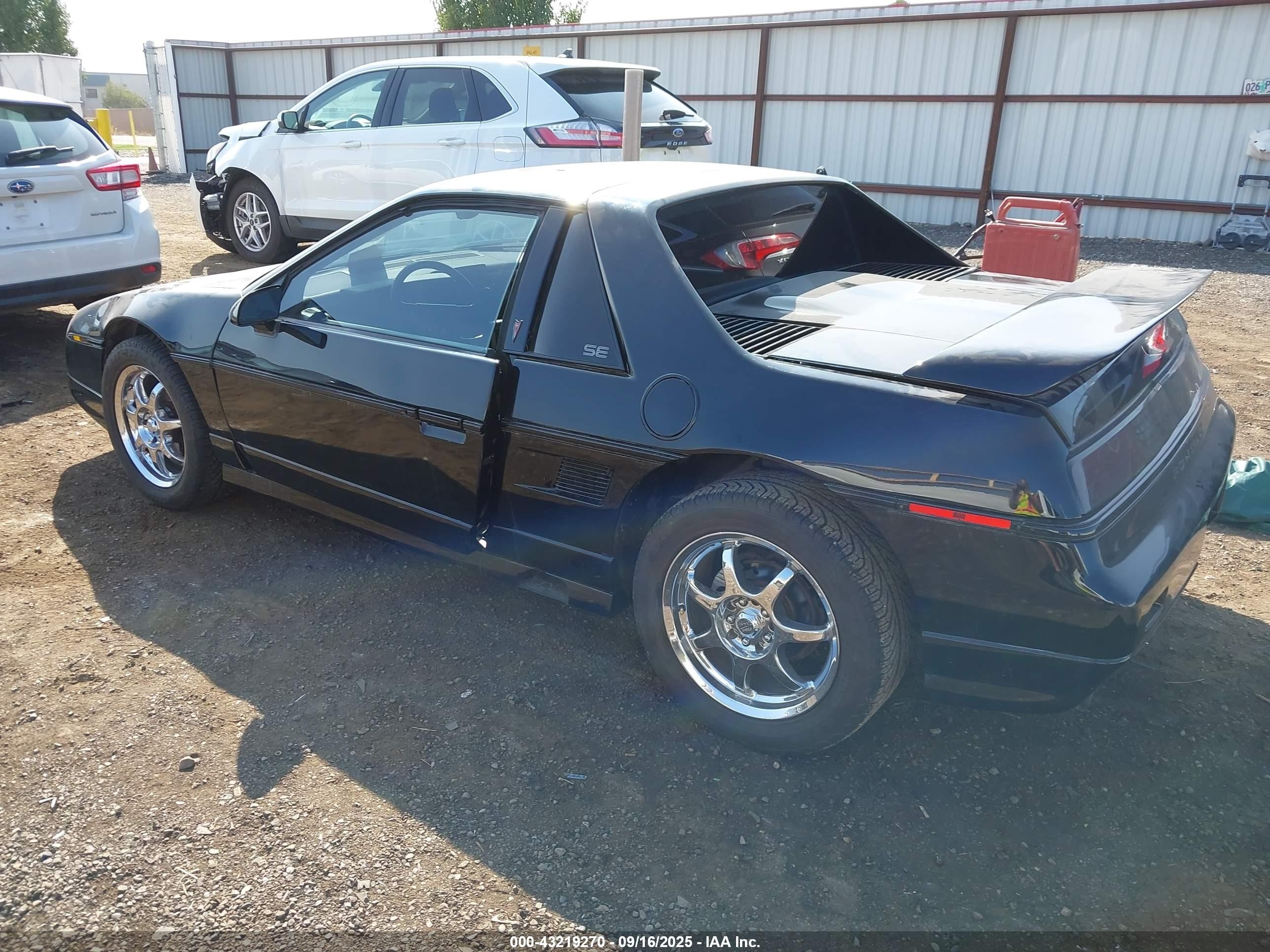 1986 Pontiac Fiero Se Black vin: 1G2PF3790GP219274