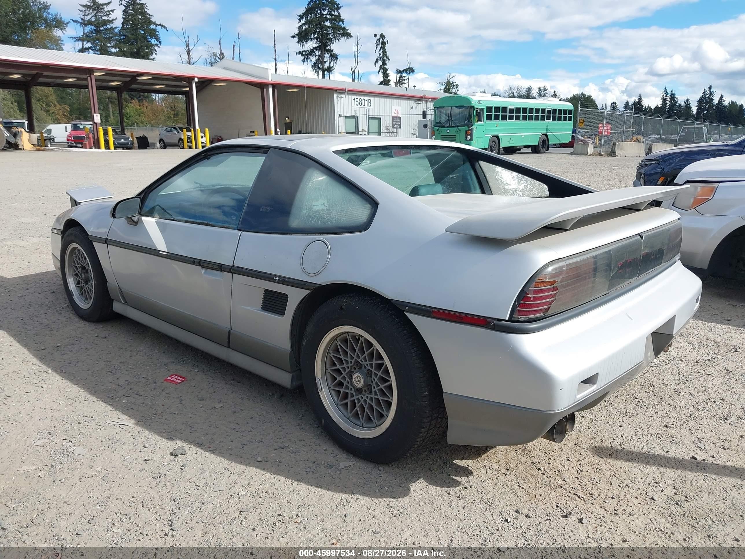 1986 Pontiac Fiero Gt Silver vin: 1G2PG9793GP261230