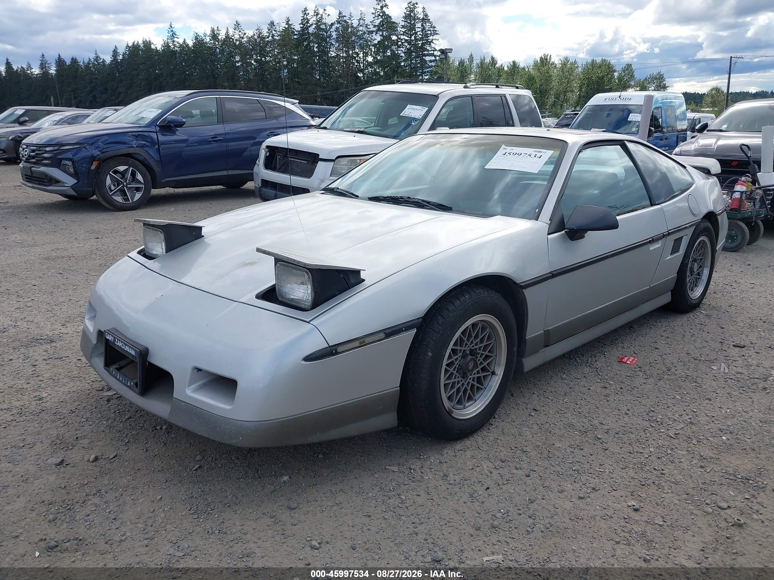 1986 Pontiac Fiero Gt Silver vin: 1G2PG9793GP261230