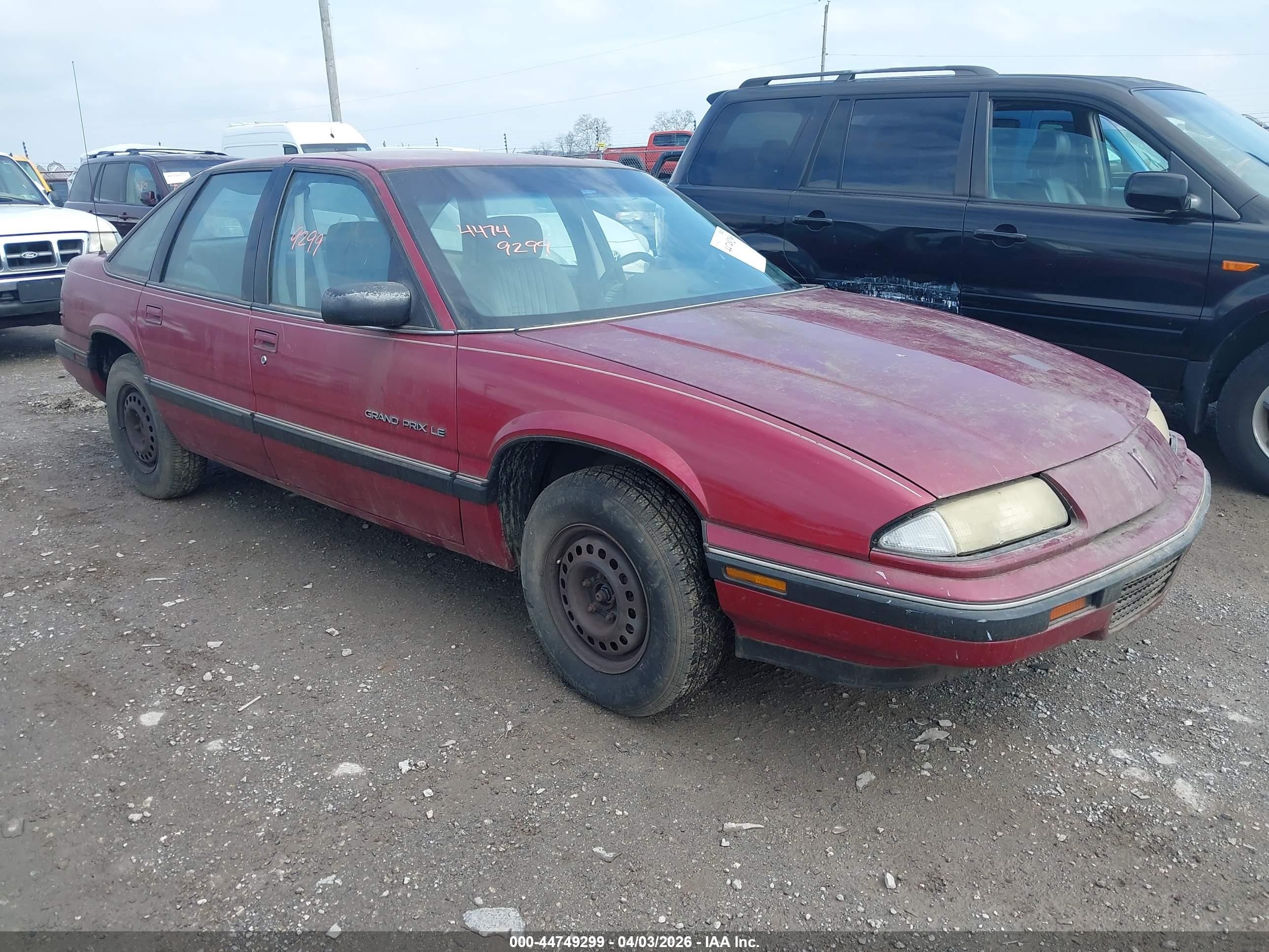 1990 Pontiac Grand Prix Le Maroon vin: 1G2WJ54T7LF282295