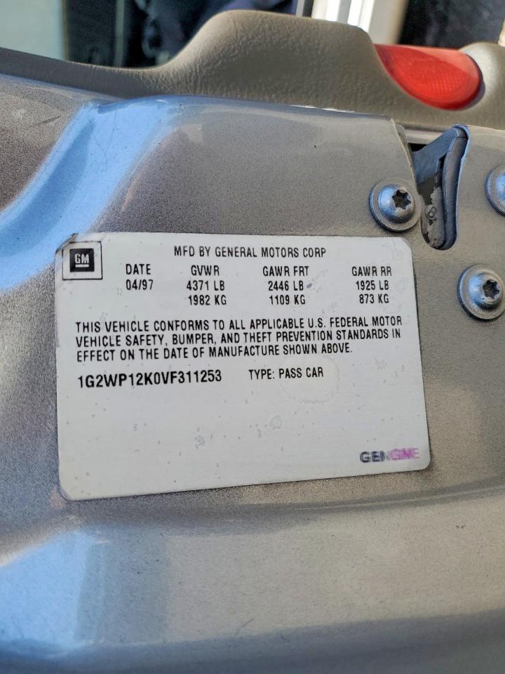 1997 Pontiac Grand Prix Gt Gray vin: 1G2WP12K0VF311253