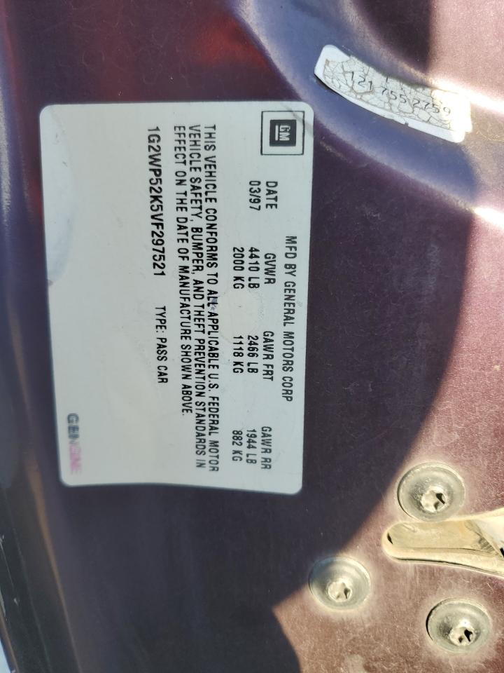 1997 Pontiac Grand Prix Gt Purple vin: 1G2WP52K5VF297521