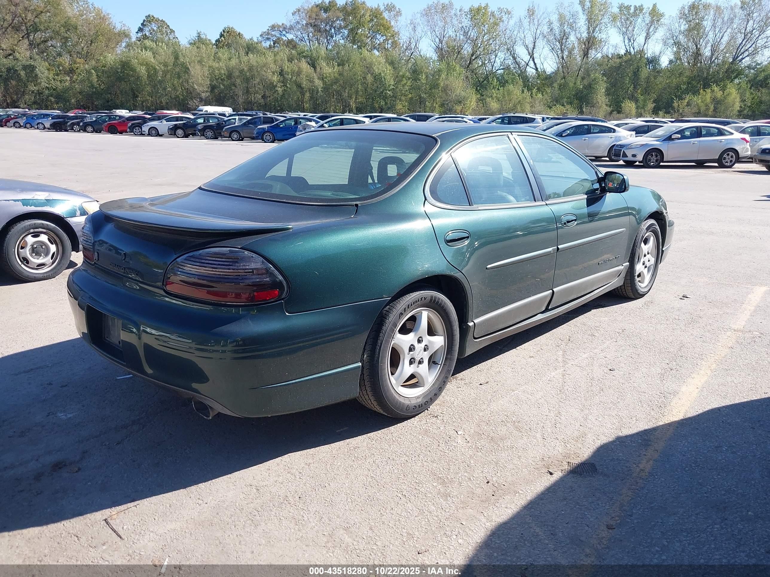 1998 Pontiac Grand Prix Gt Зеленый vin: 1G2WP52K6WF234560