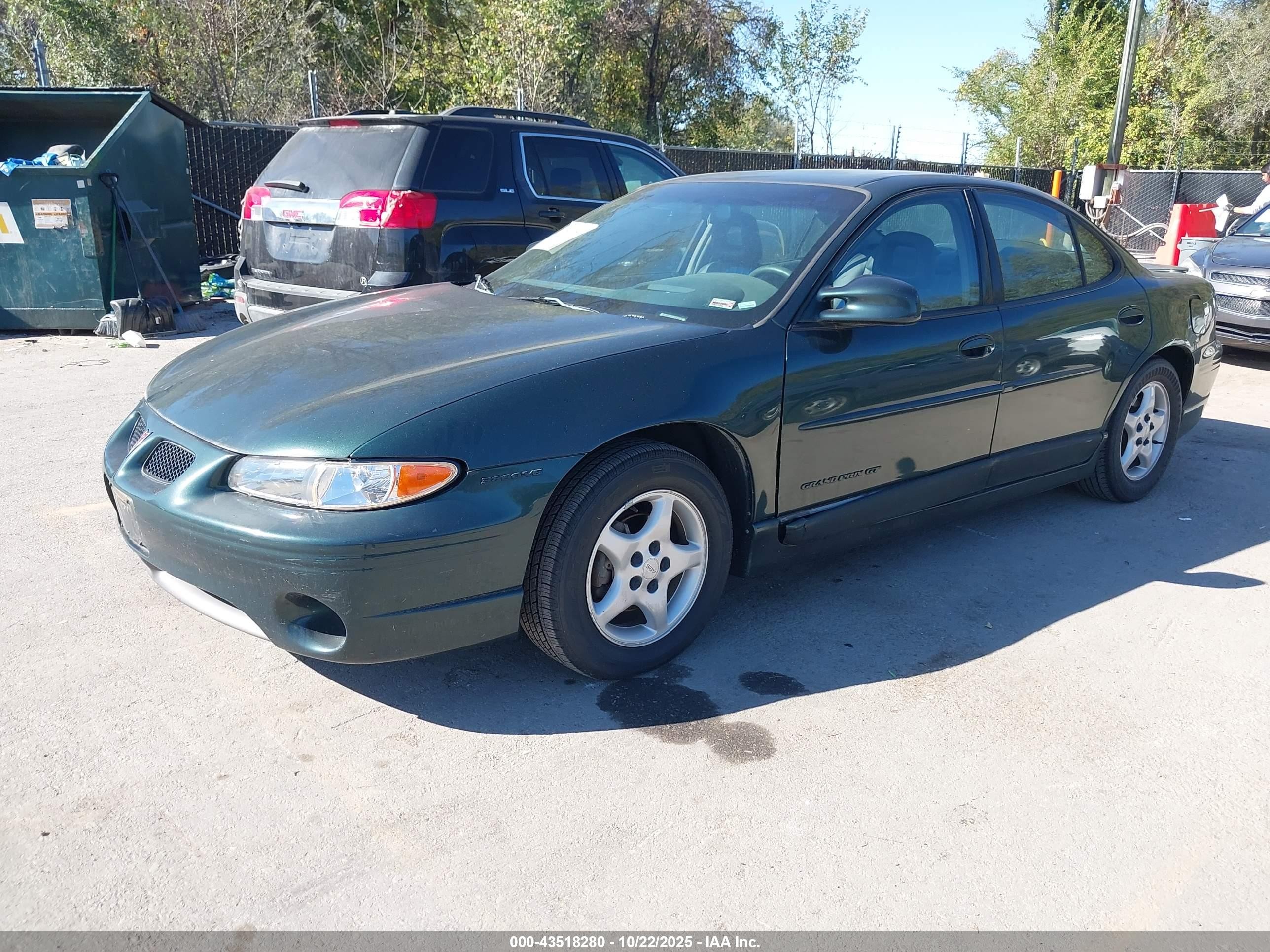 1998 Pontiac Grand Prix Gt Зеленый vin: 1G2WP52K6WF234560
