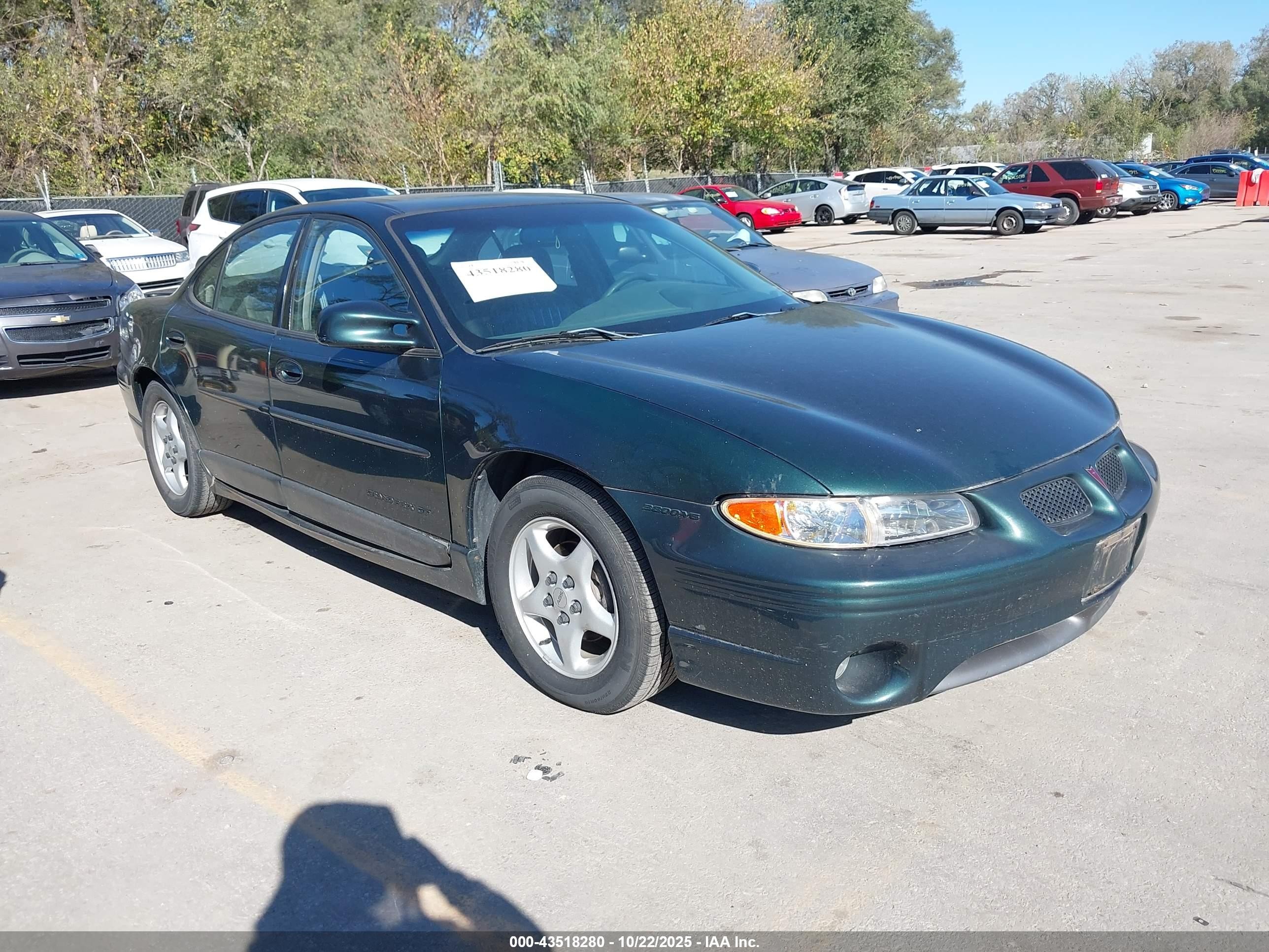 1998 Pontiac Grand Prix Gt Зеленый vin: 1G2WP52K6WF234560