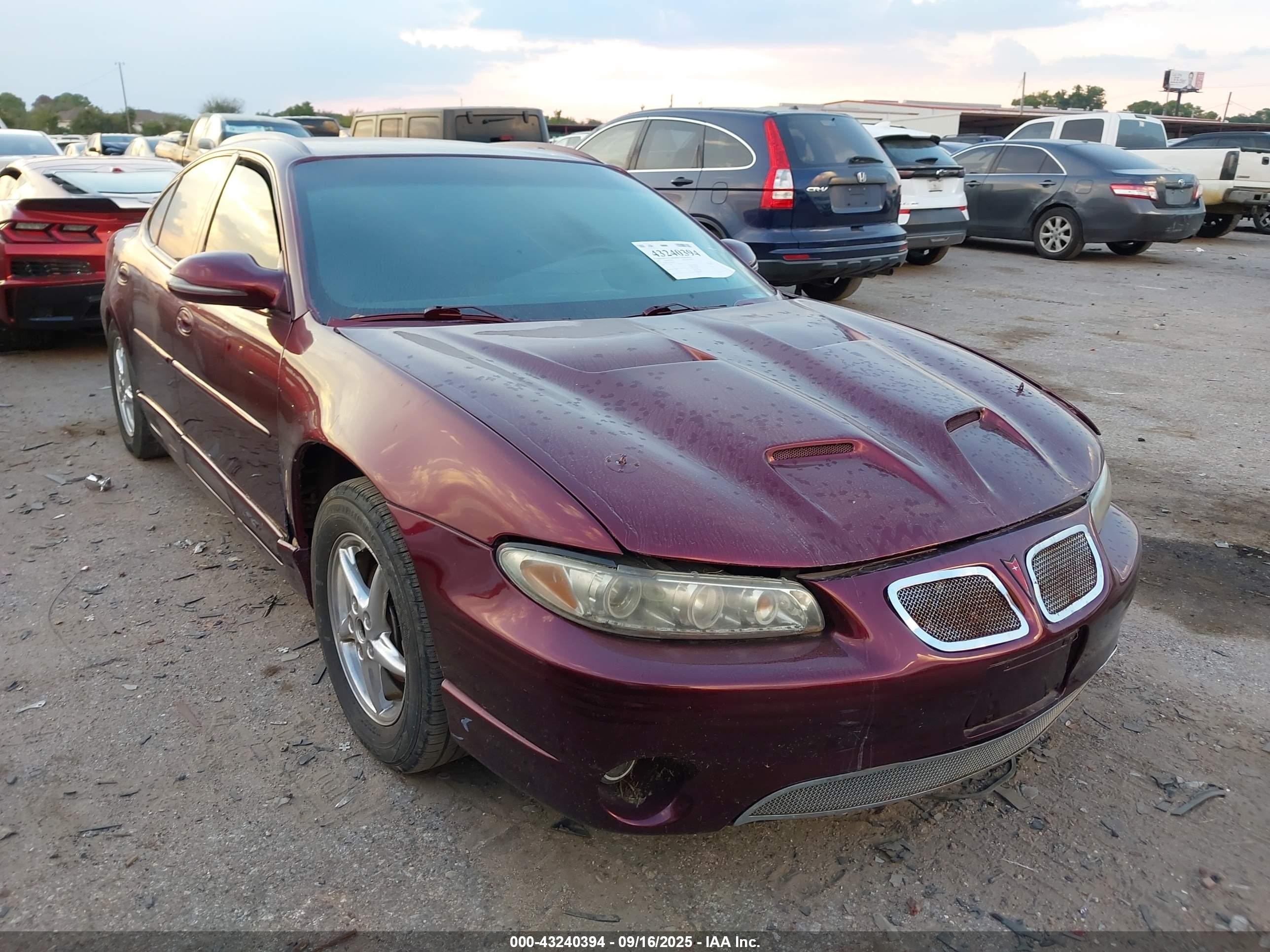 2002 Pontiac Grand Prix Gtp Maroon vin: 1G2WR52162F246610