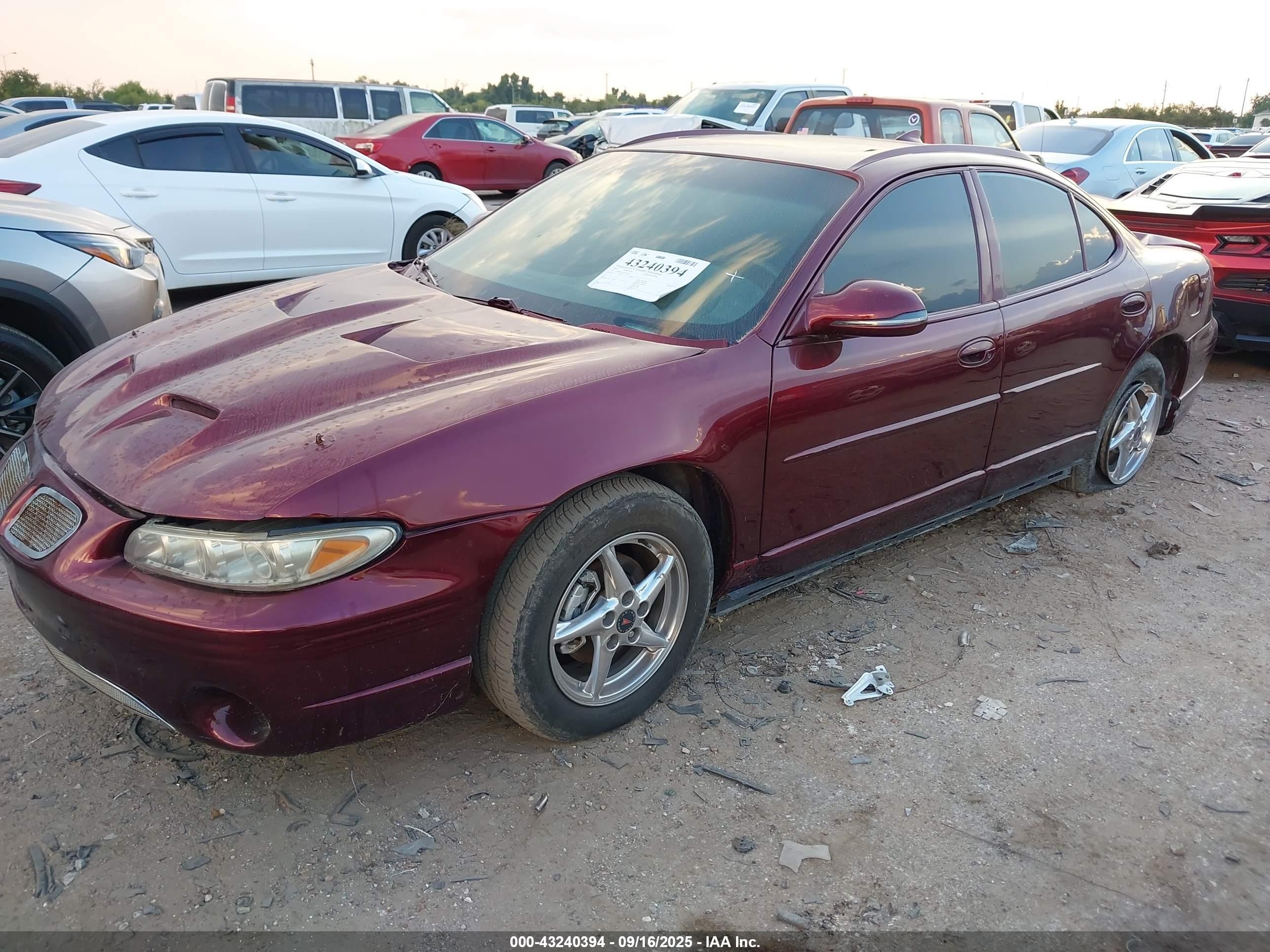 2002 Pontiac Grand Prix Gtp Maroon vin: 1G2WR52162F246610
