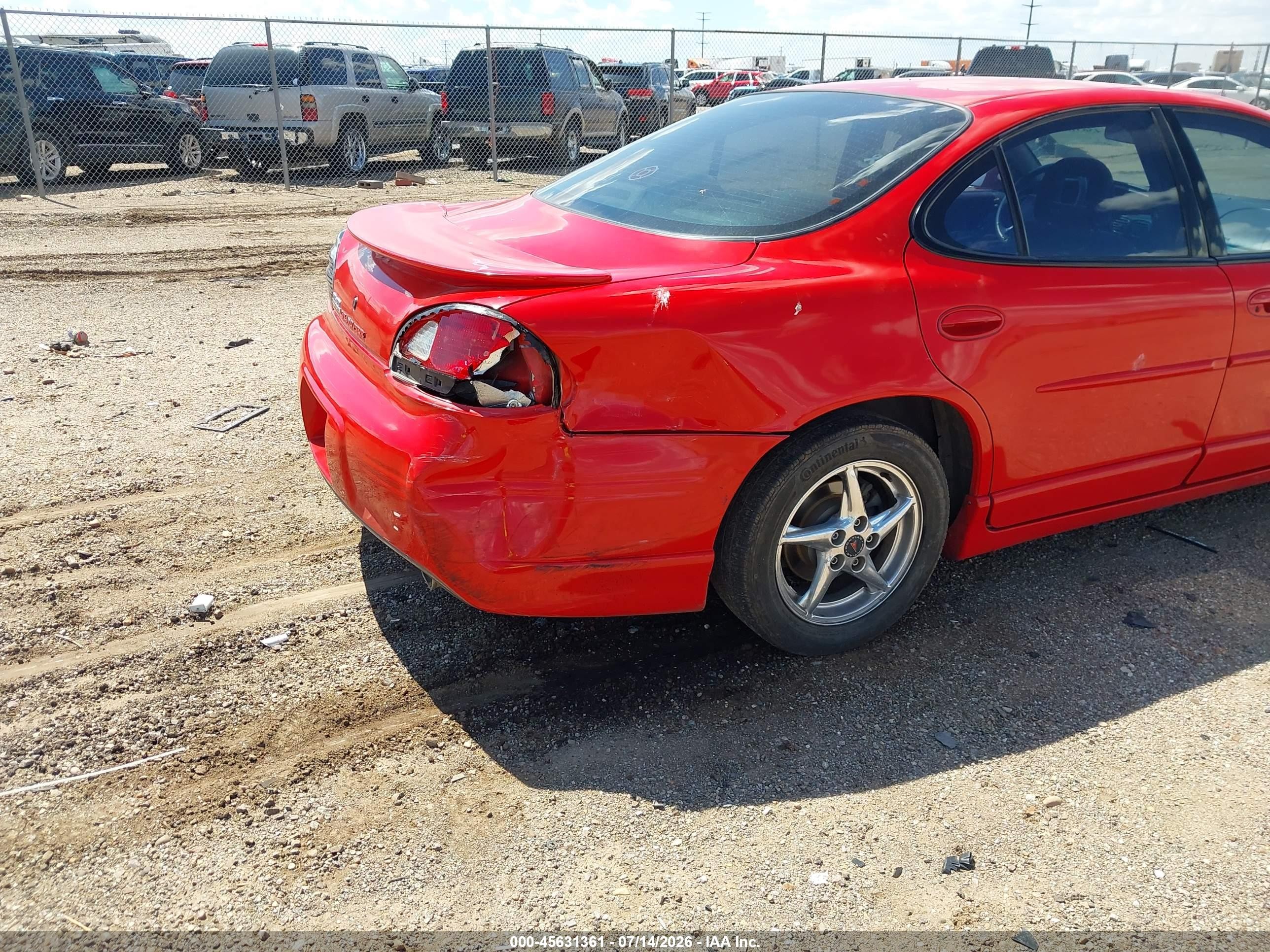 2000 Pontiac Grand Prix Gtp Red vin: 1G2WR5218YF109242