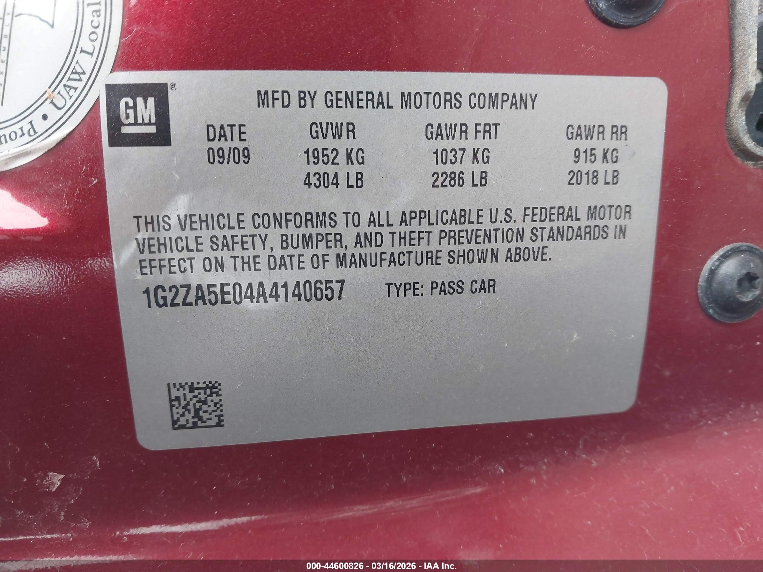 2010 Pontiac G6   Maroon vin: 1G2ZA5E04A4140657