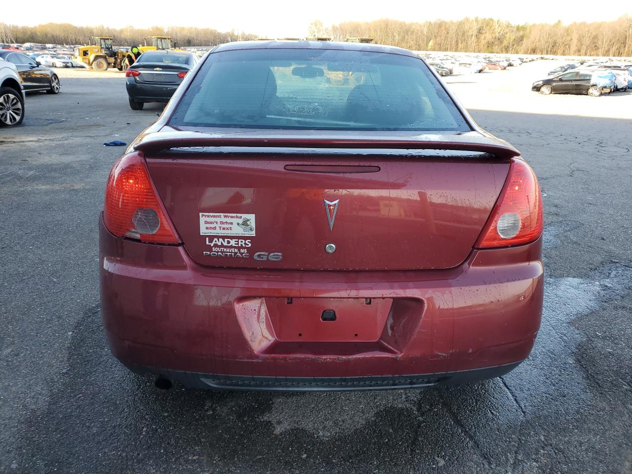 2010 Pontiac G6 Burgundy vin: 1G2ZA5EB0A4161894 Damage: Rear Bumper, Scraped, > 12 Inches
