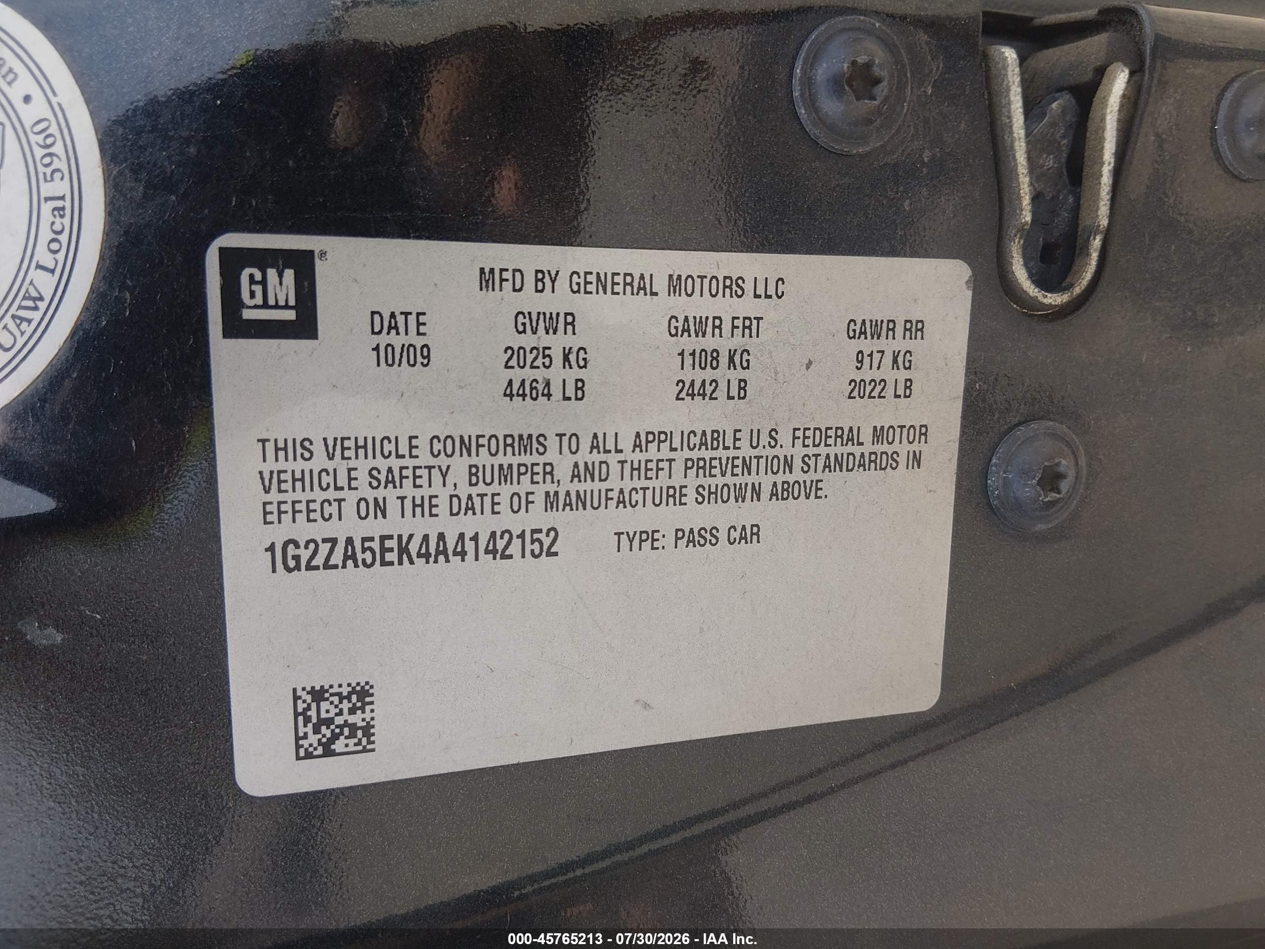 2010 Pontiac G6   Black vin: 1G2ZA5EK4A4142152