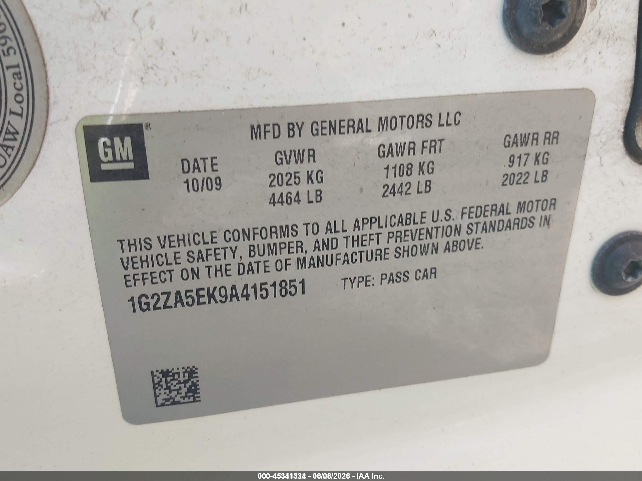 2010 Pontiac G6   White vin: 1G2ZA5EK9A4151851