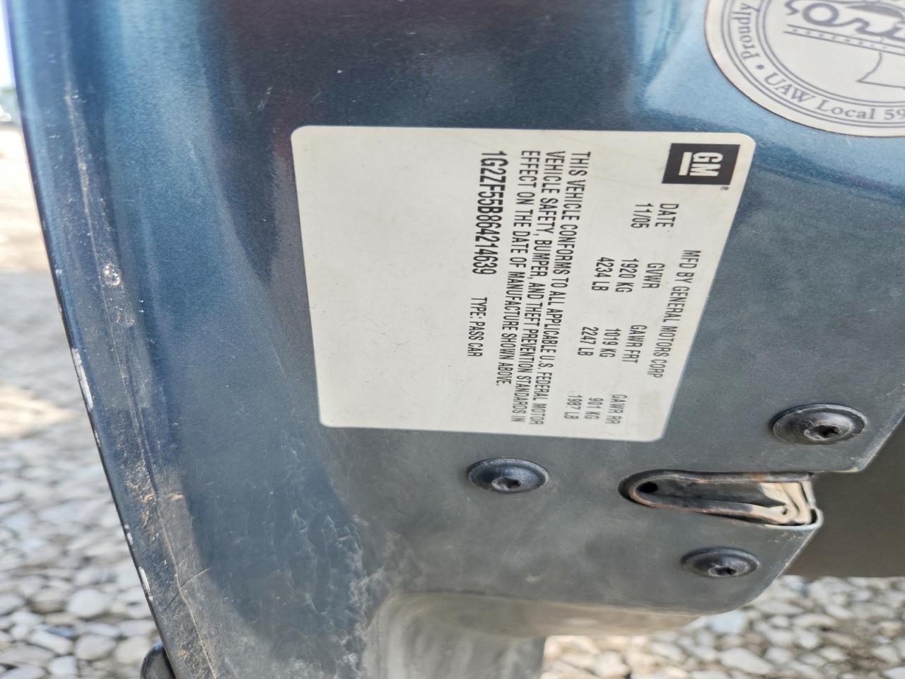 2006 Pontiac G6 Se Blue vin: 1G2ZF55B864214639