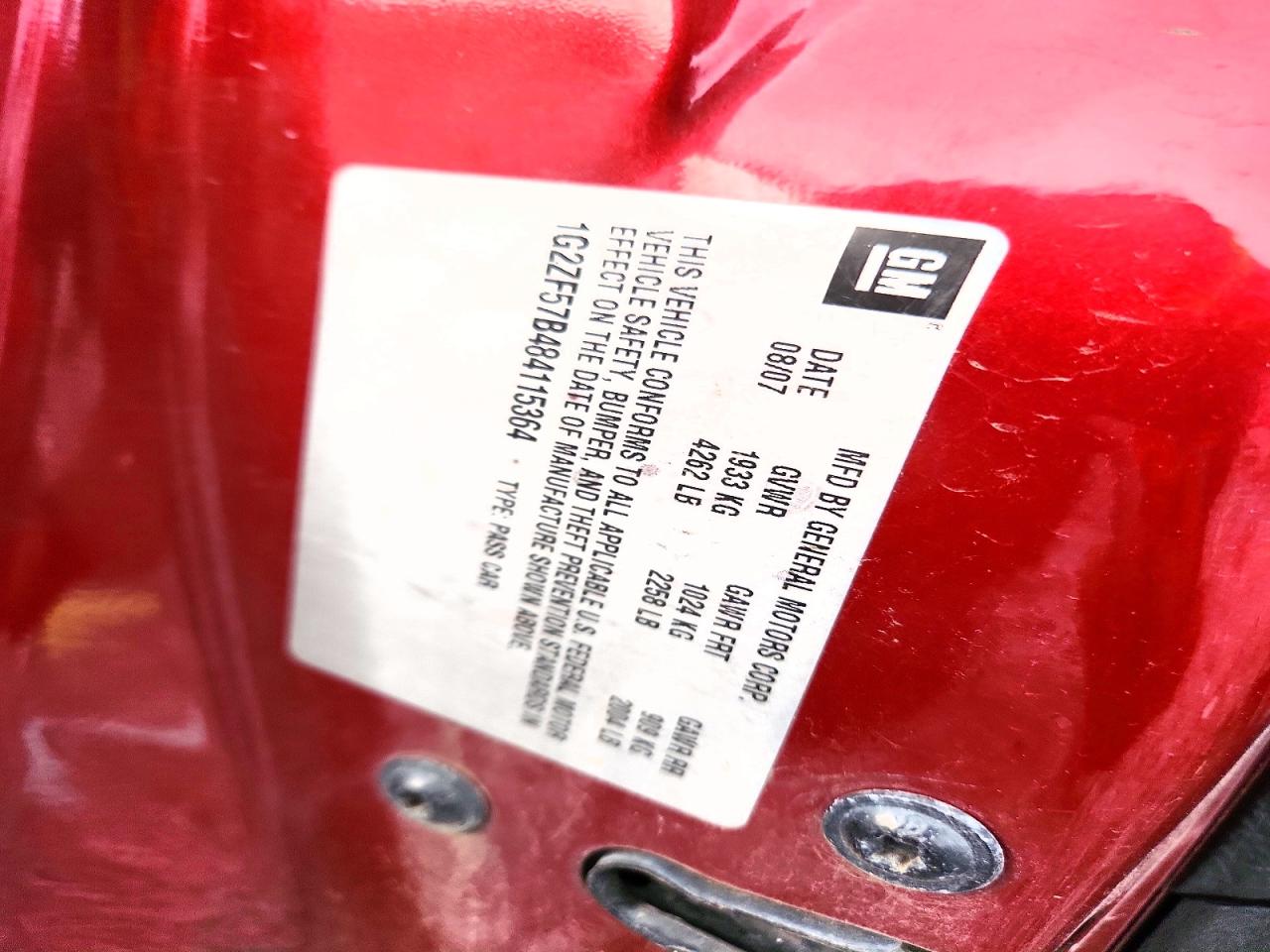 2008 Pontiac G6 Value Leader Burgundy vin: 1G2ZF57B484115364