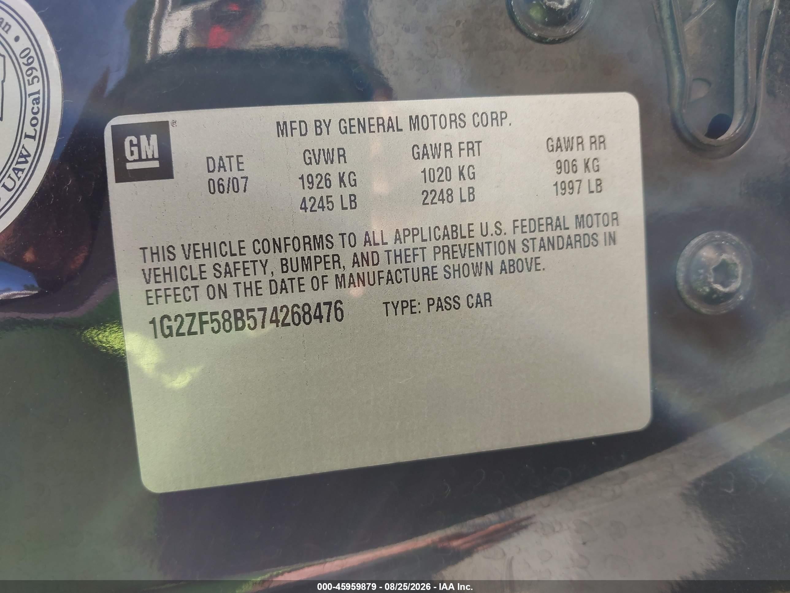 2007 Pontiac G6 Value Leader Black vin: 1G2ZF58B574268476