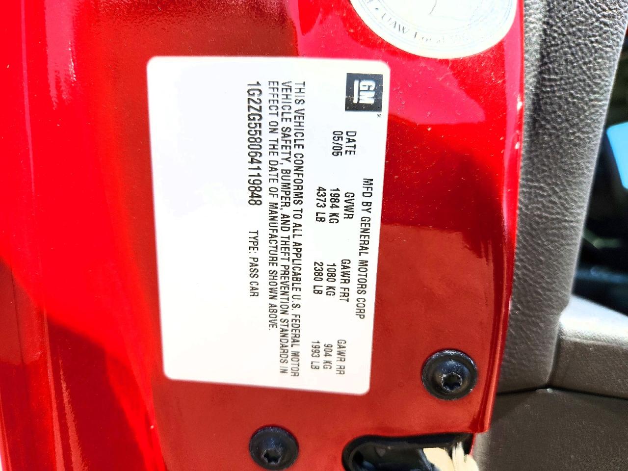 2006 Pontiac G6 Se1 Red vin: 1G2ZG558064119848