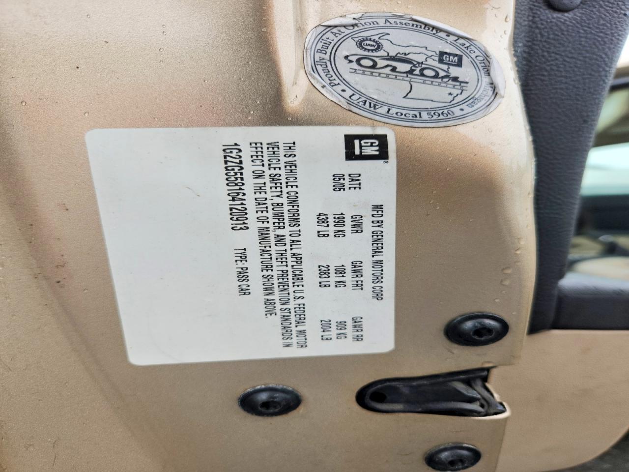 2006 Pontiac G6 Se1 Gold vin: 1G2ZG558164120913