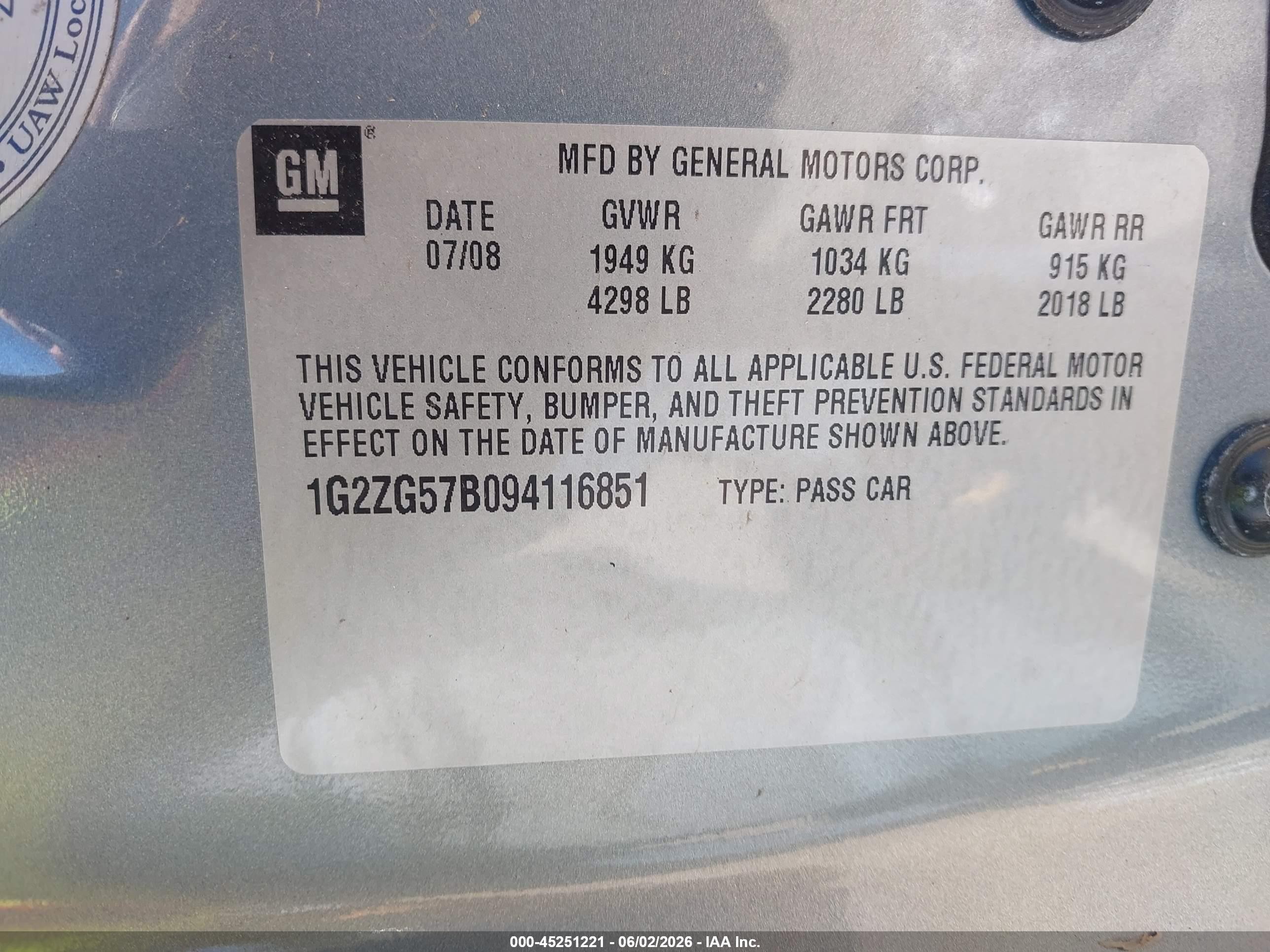 2009 Pontiac G6   Gray vin: 1G2ZG57B094116851