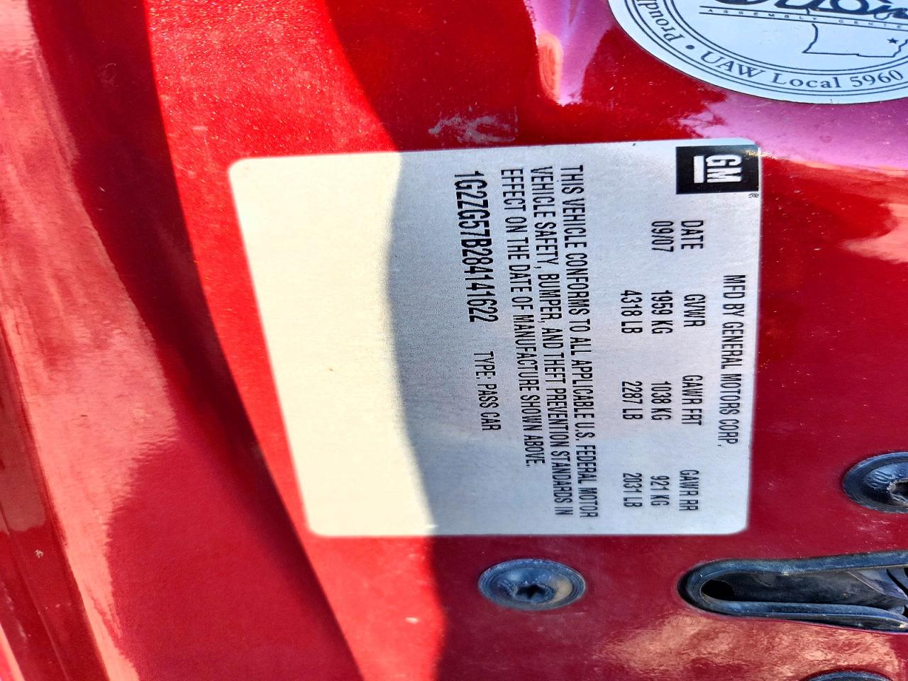 2008 Pontiac G6 Base Красный vin: 1G2ZG57B284141622