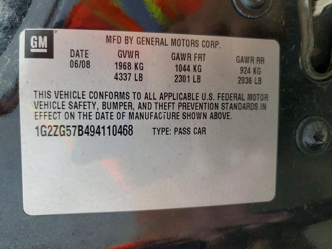 2009 Pontiac G6 Black vin: 1G2ZG57B494110468