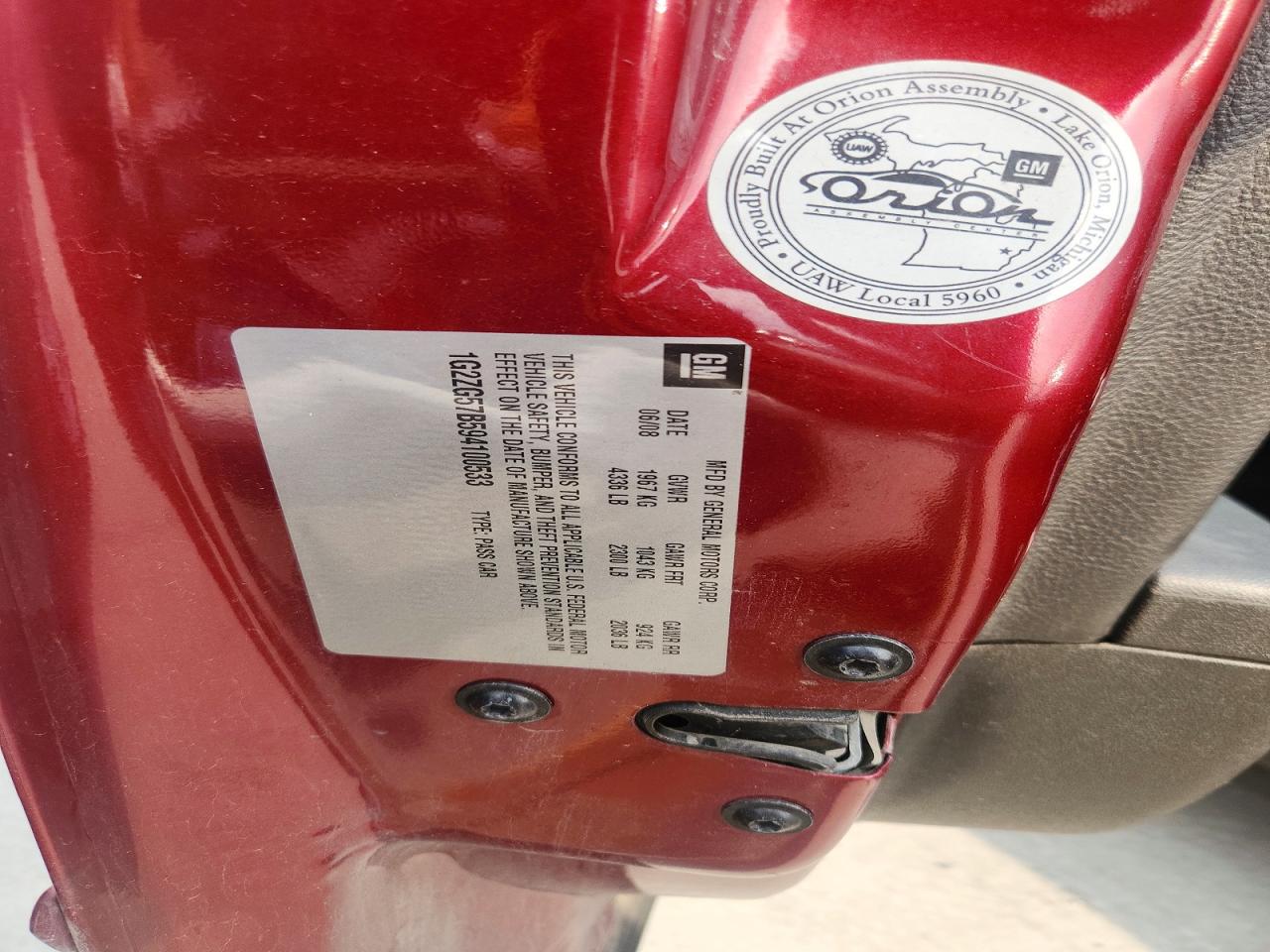 2009 Pontiac G6 Red vin: 1G2ZG57B594100533
