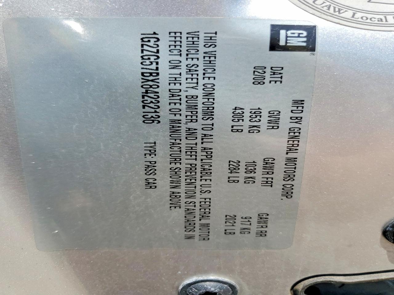 2008 Pontiac G6 Base Silver vin: 1G2ZG57BX84232136
