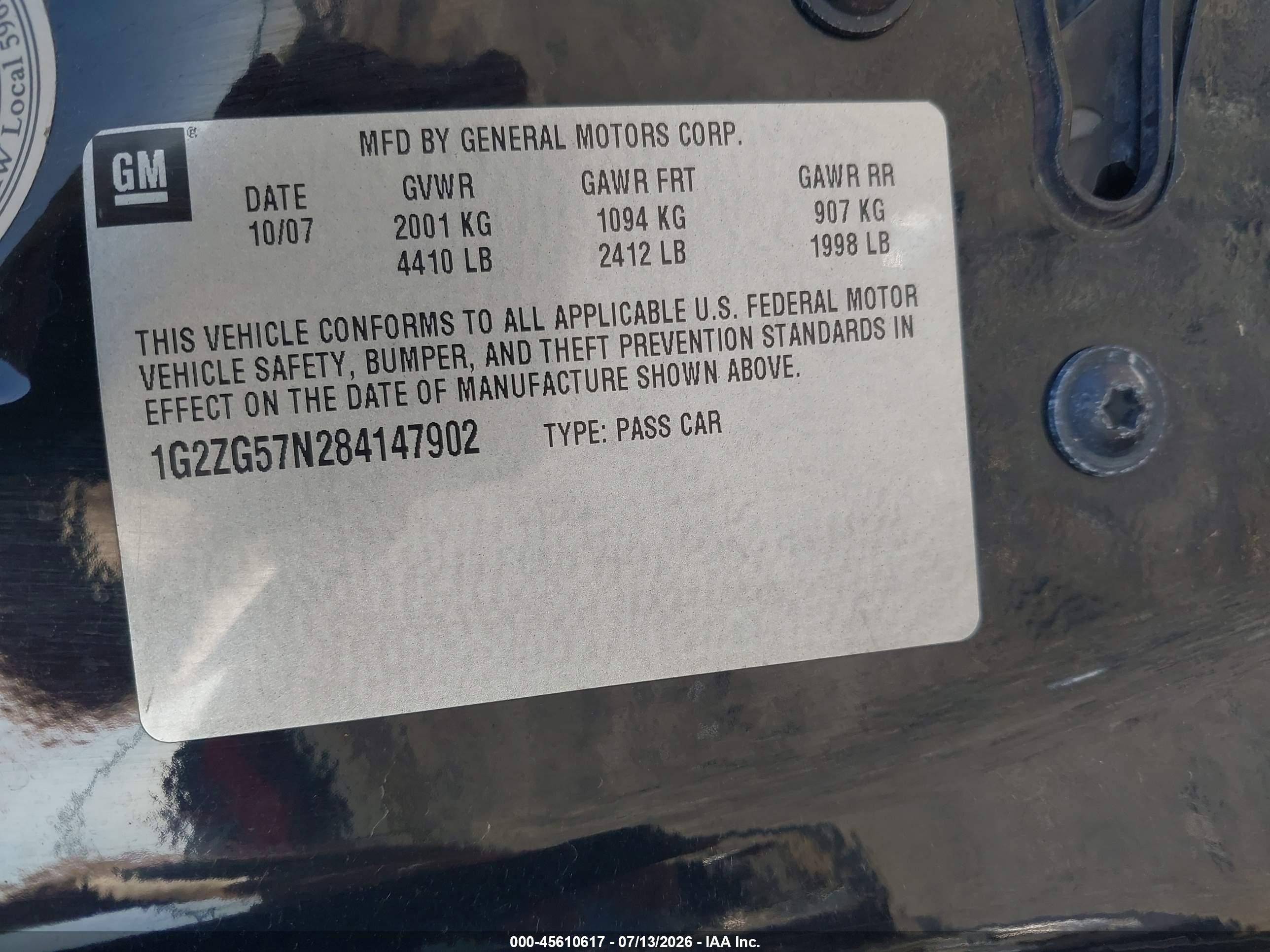 2008 Pontiac G6   Черный vin: 1G2ZG57N284147902