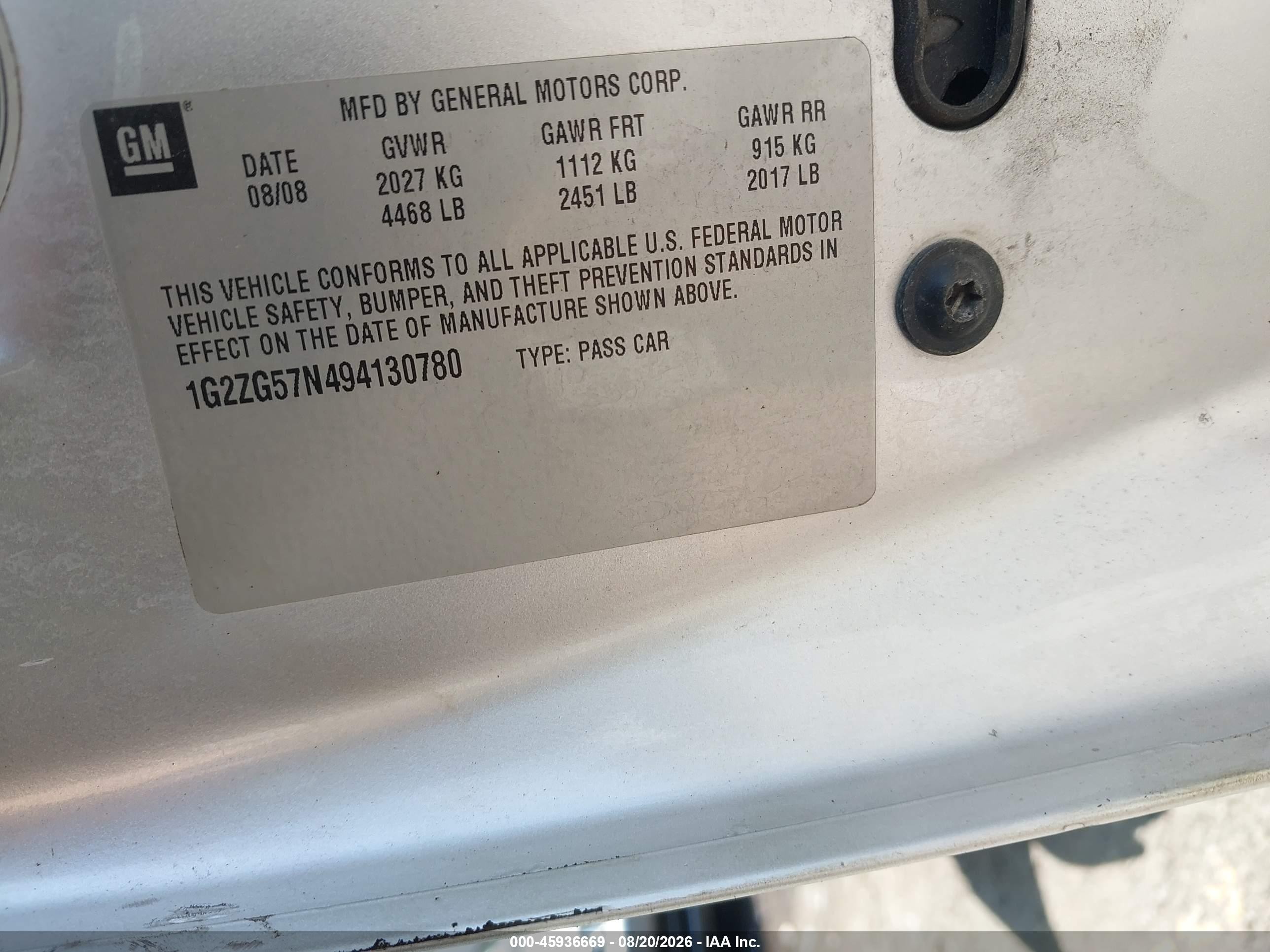 2009 Pontiac G6 Silver vin: 1G2ZG57N494130780
