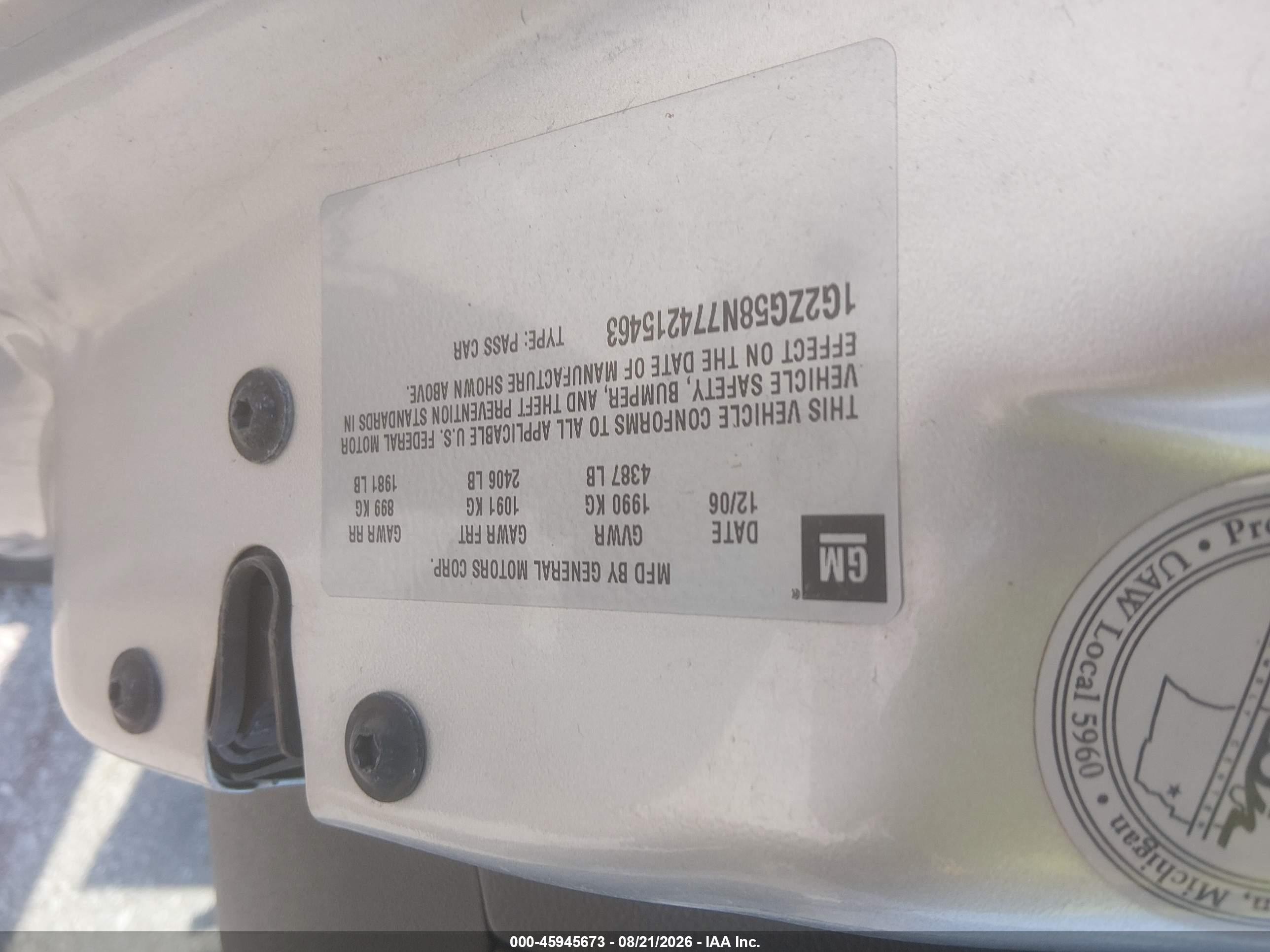 2007 Pontiac G6   Silver vin: 1G2ZG58N774215463
