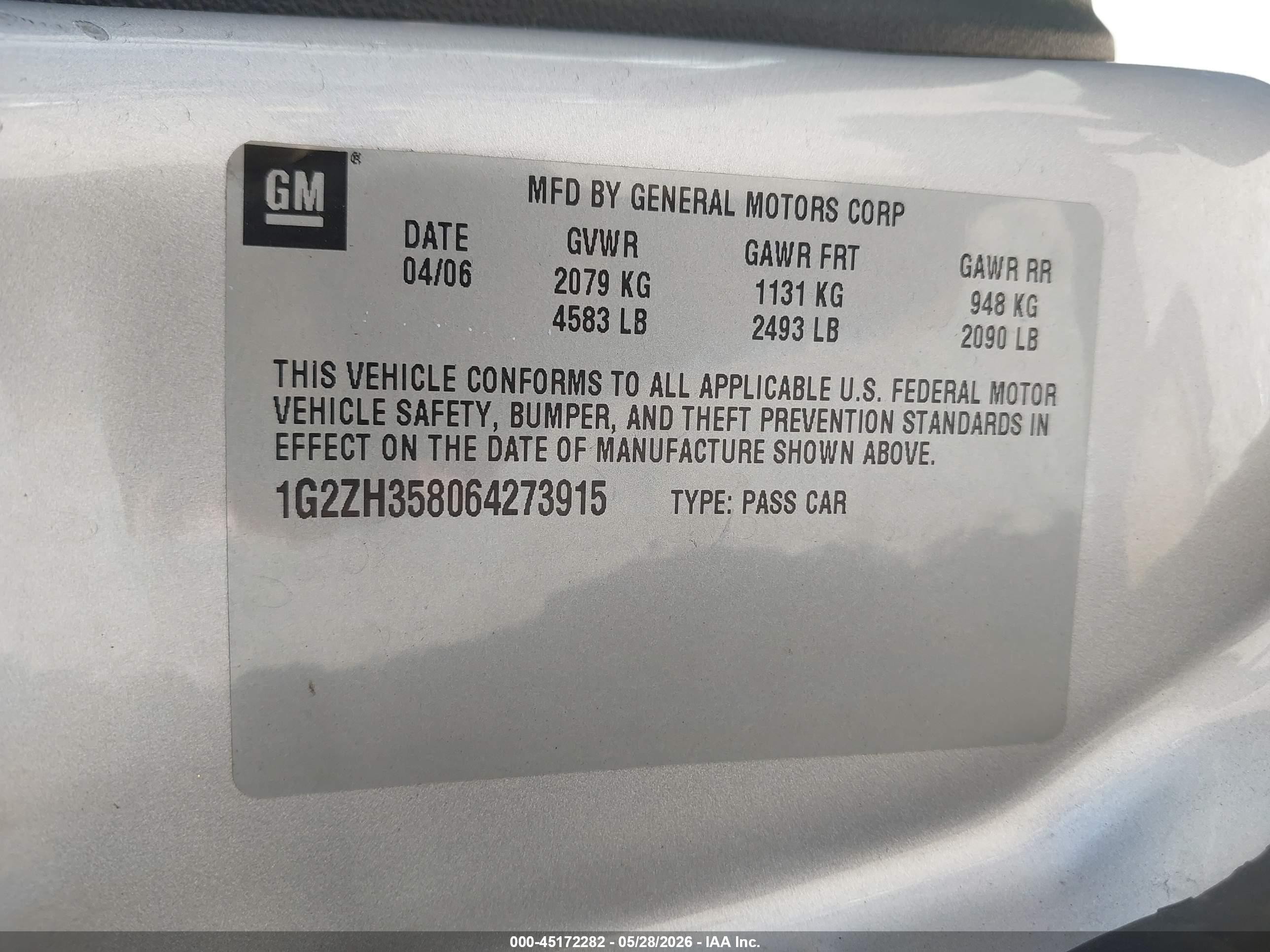 2006 Pontiac G6 Gt Silver vin: 1G2ZH358064273915
