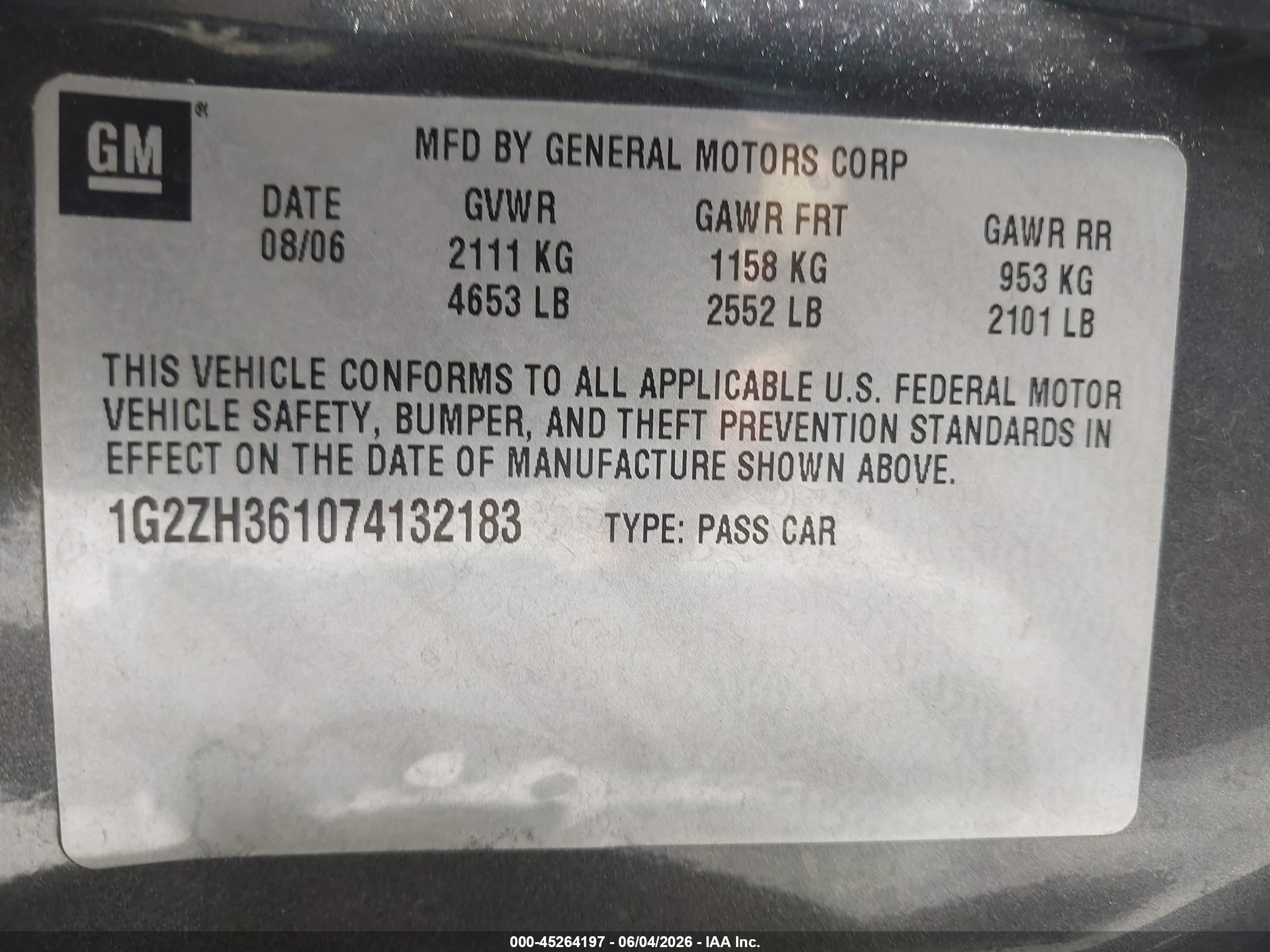 2007 Pontiac G6 Gt Gray vin: 1G2ZH361074132183