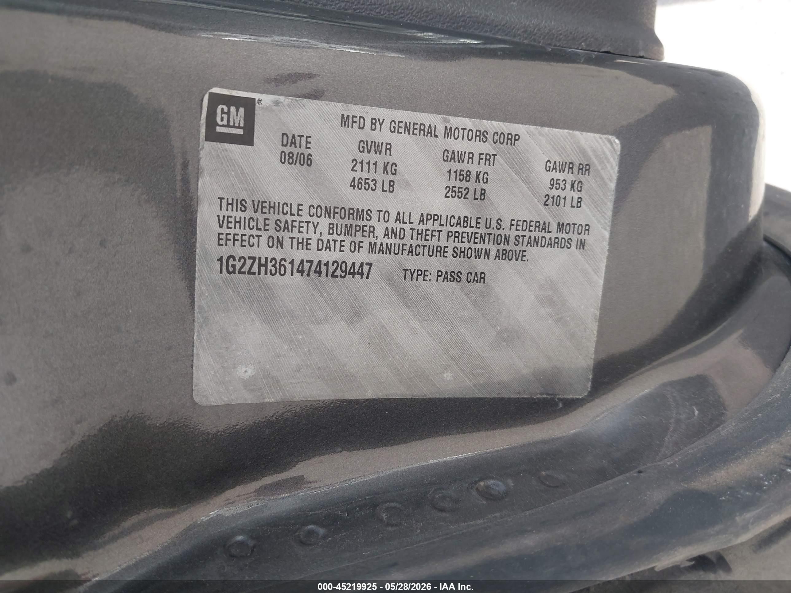 2007 Pontiac G6 Gt Gray vin: 1G2ZH361474129447
