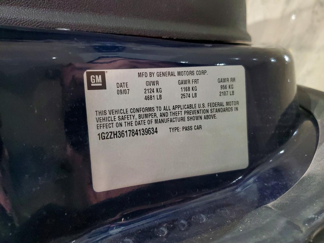 2008 Pontiac G6 Gt Blue vin: 1G2ZH361784139634