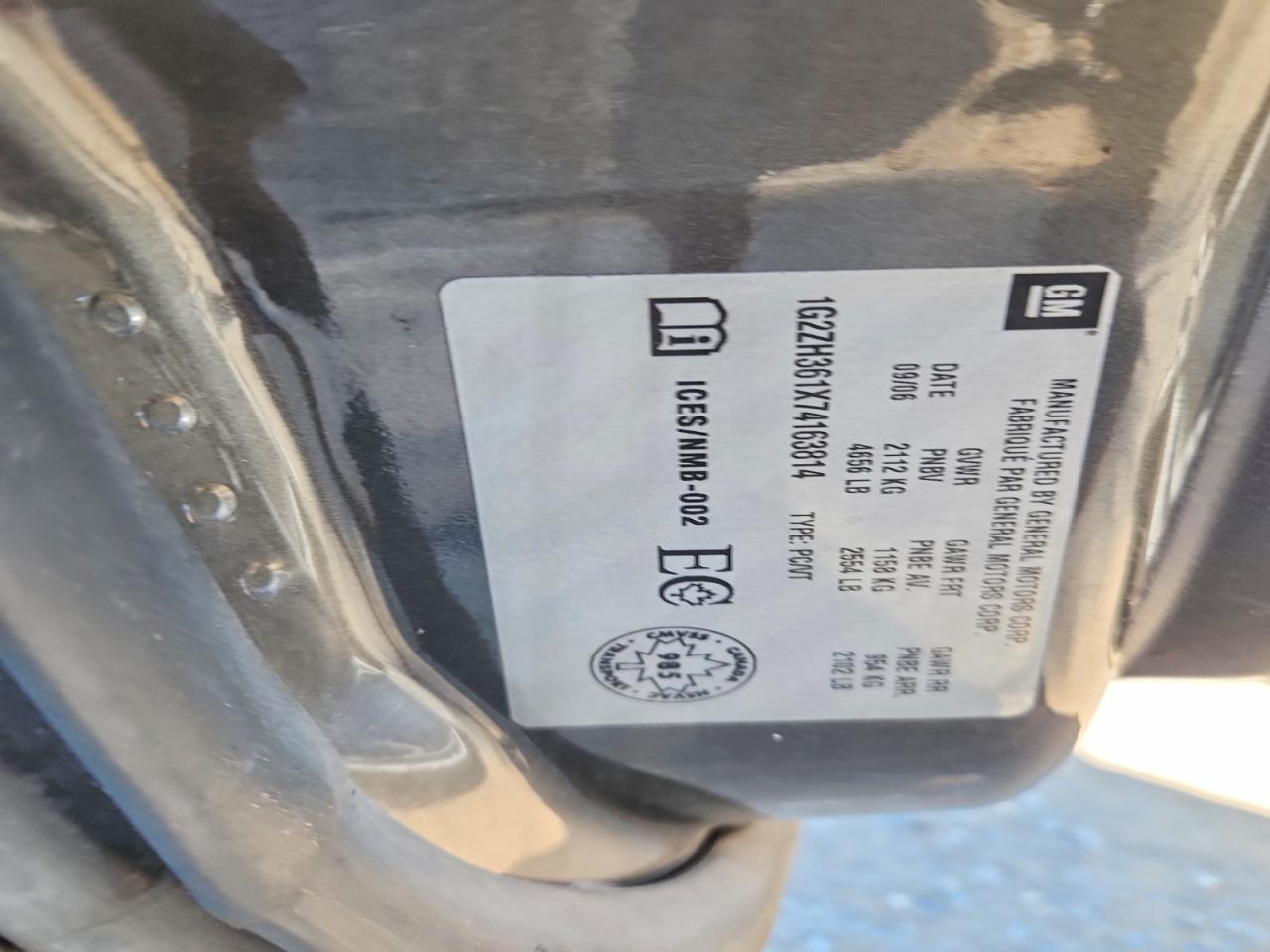 2007 Pontiac G6 Gt Gray vin: 1G2ZH361X74163814