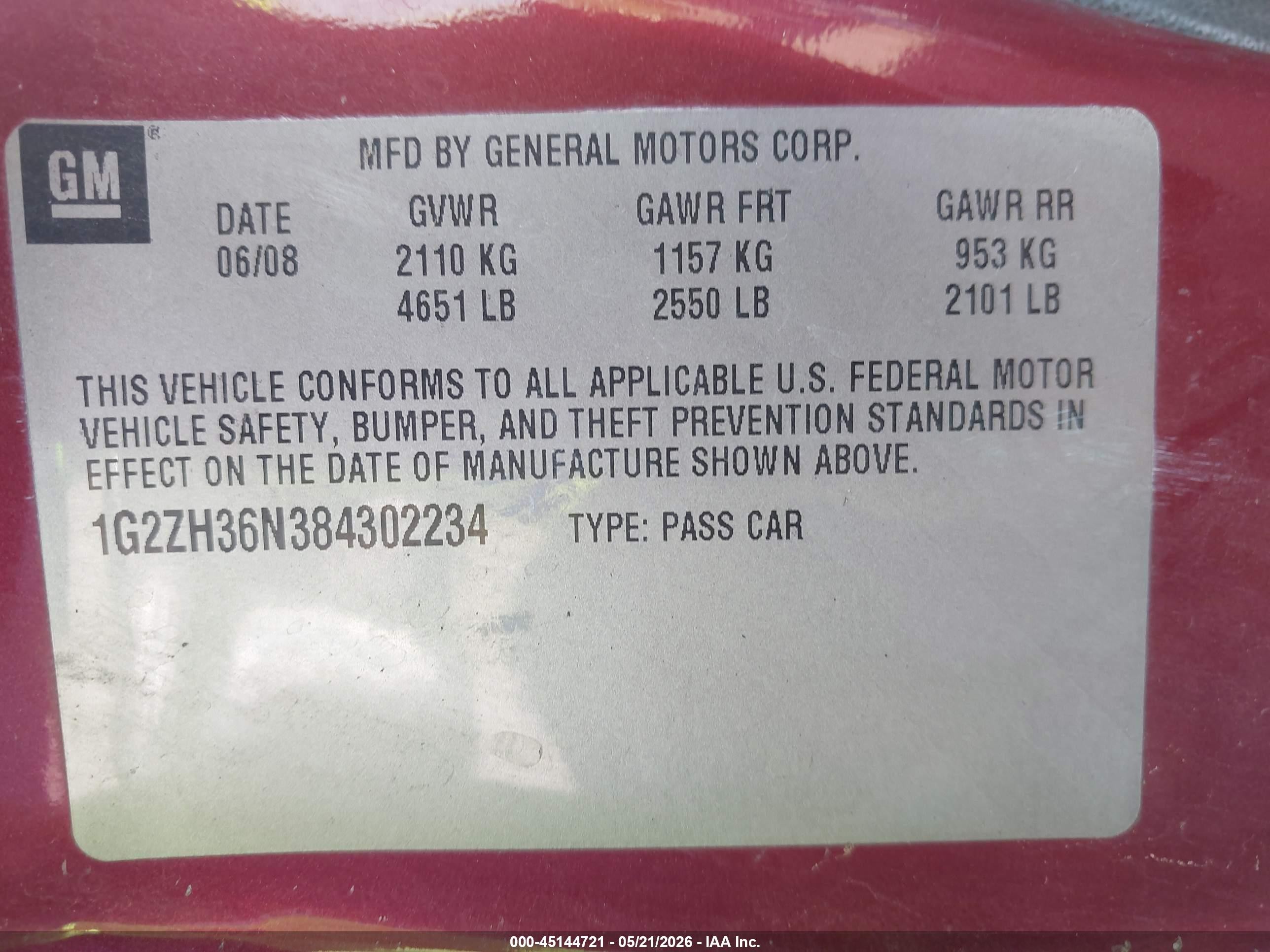 2008 Pontiac G6 Gt Maroon vin: 1G2ZH36N384302234