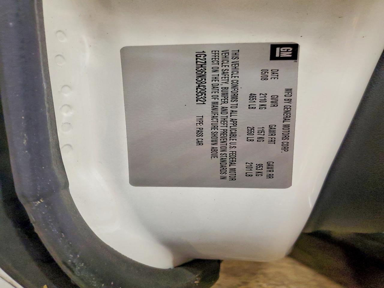 2008 Pontiac G6 Gt White vin: 1G2ZH36N584295321