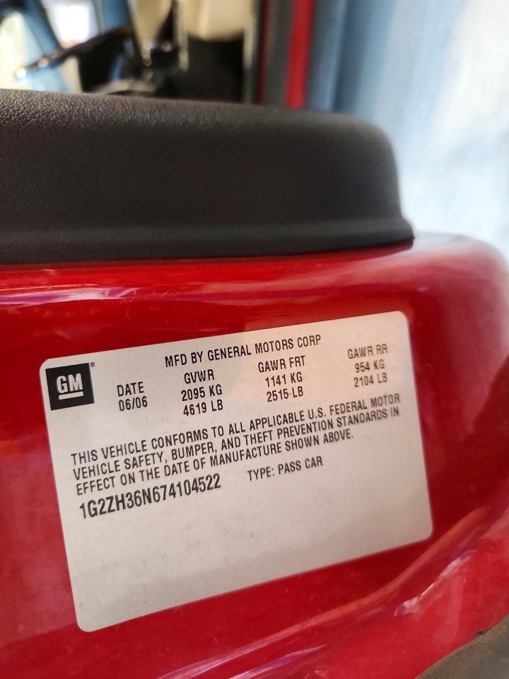 2007 Pontiac G6 Gt Red vin: 1G2ZH36N674104522