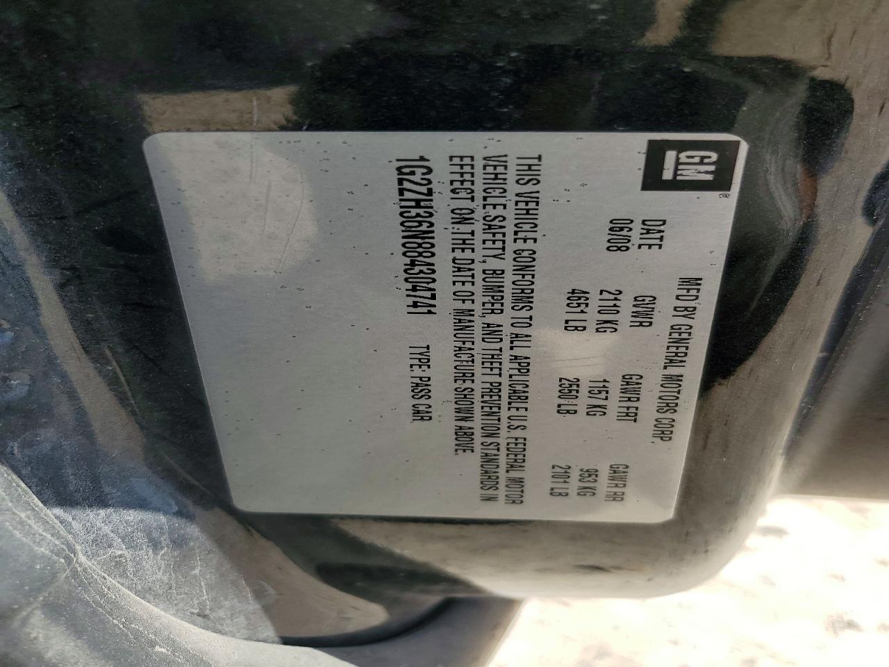 2008 Pontiac G6 Gt Charcoal vin: 1G2ZH36N884304741