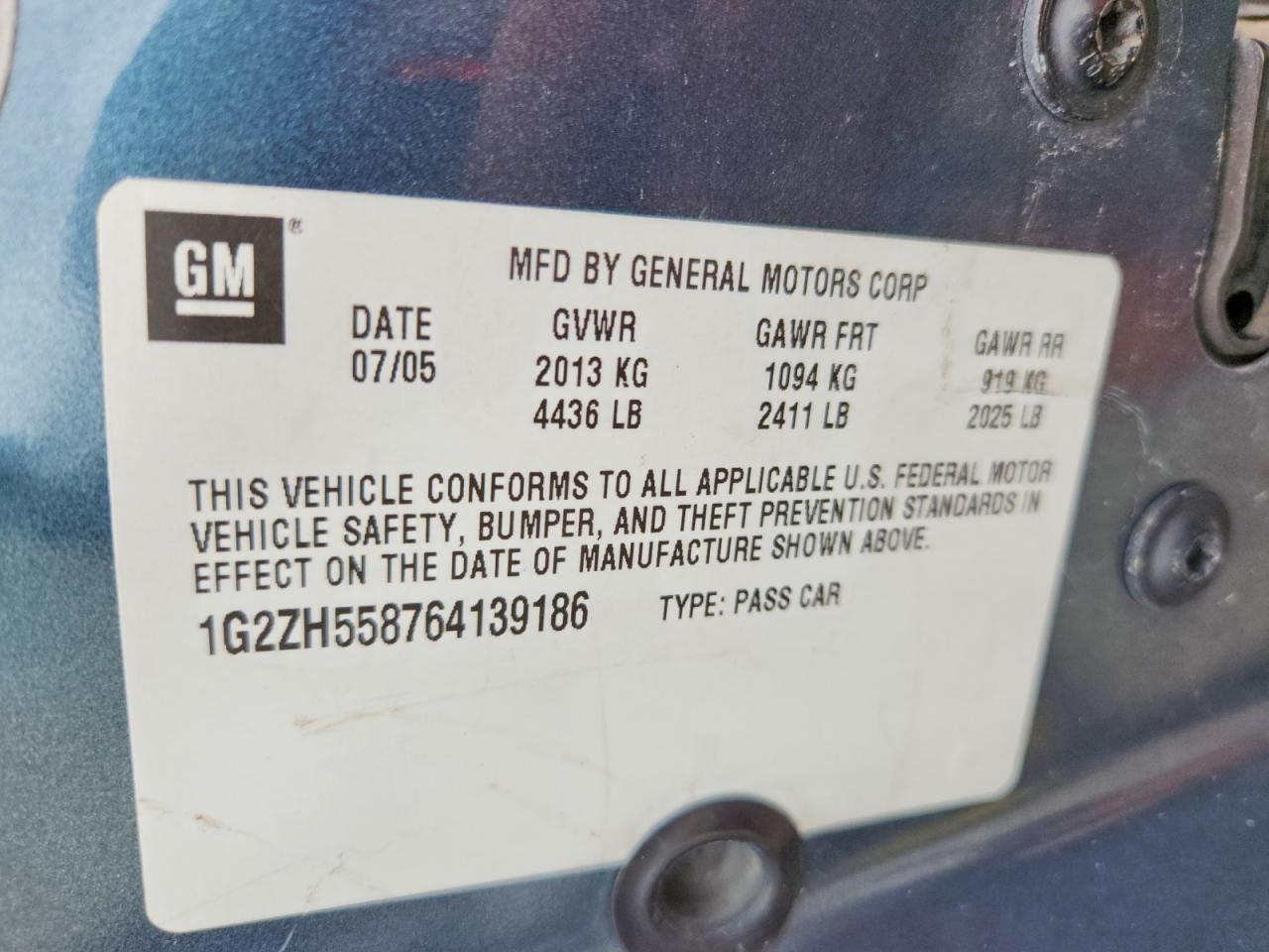 2006 Pontiac G6 Gt Blue vin: 1G2ZH558764139186