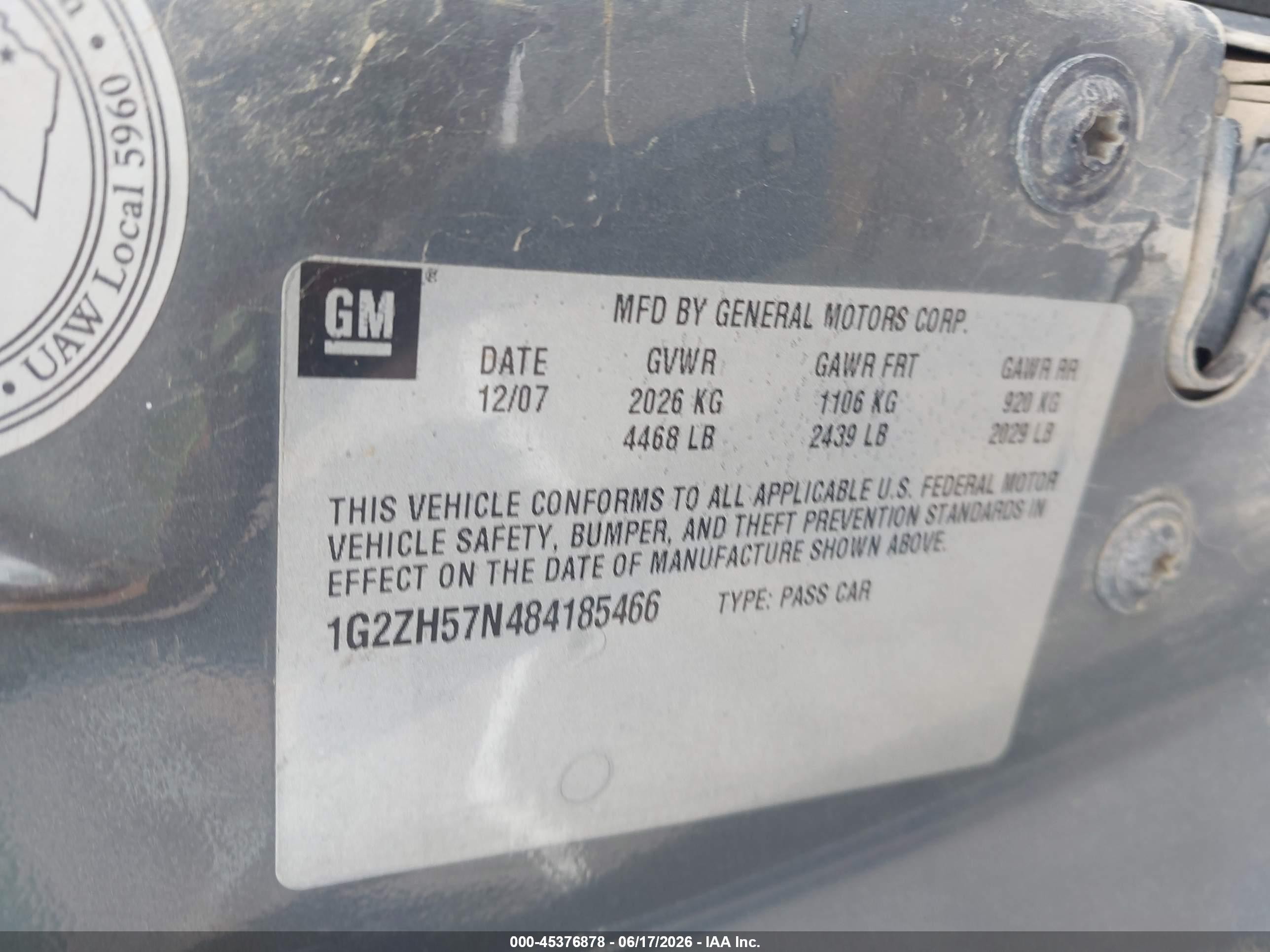 2008 Pontiac G6 Gt Gray vin: 1G2ZH57N484185466