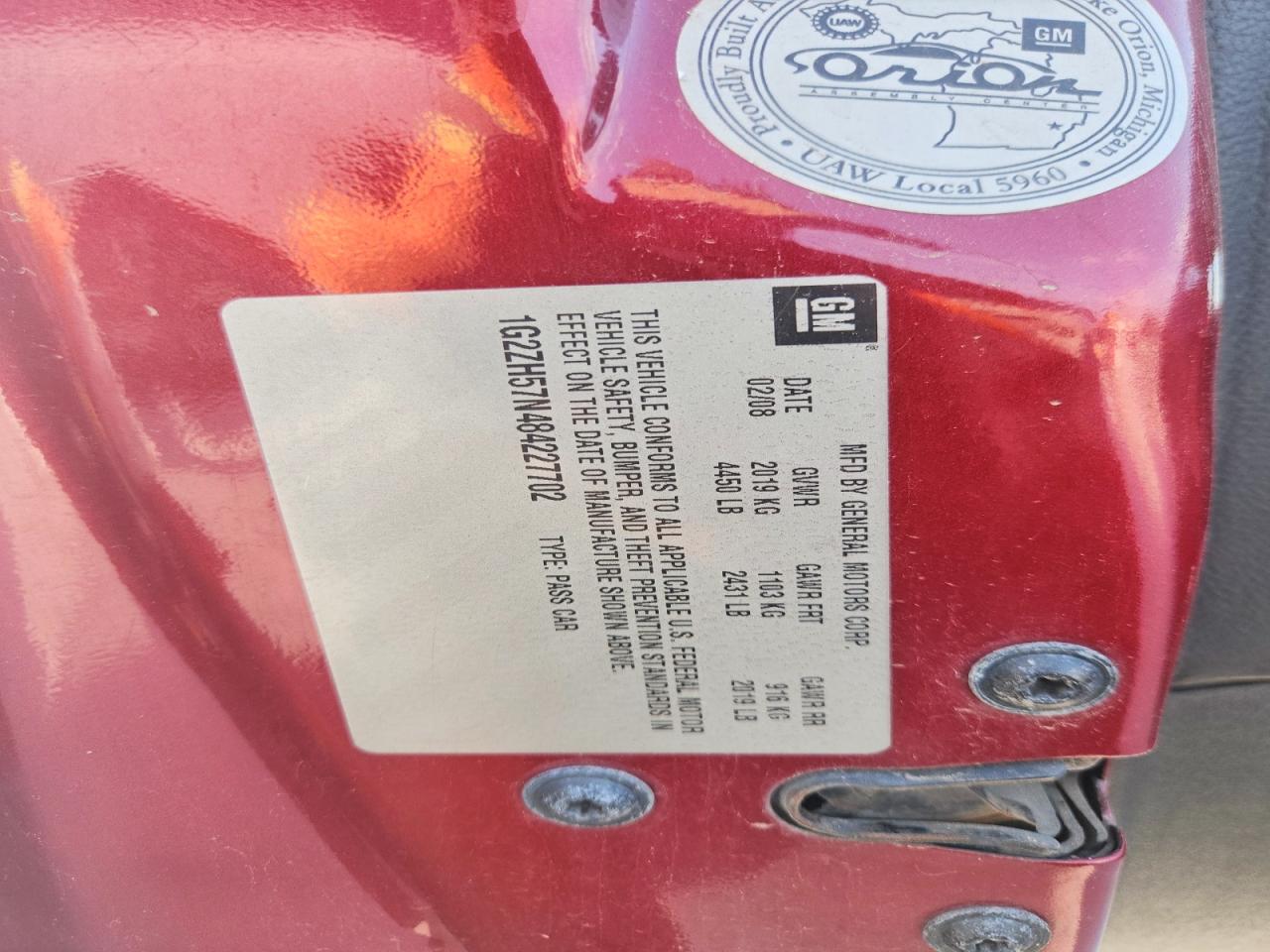 2008 Pontiac G6 Gt Red vin: 1G2ZH57N484227702