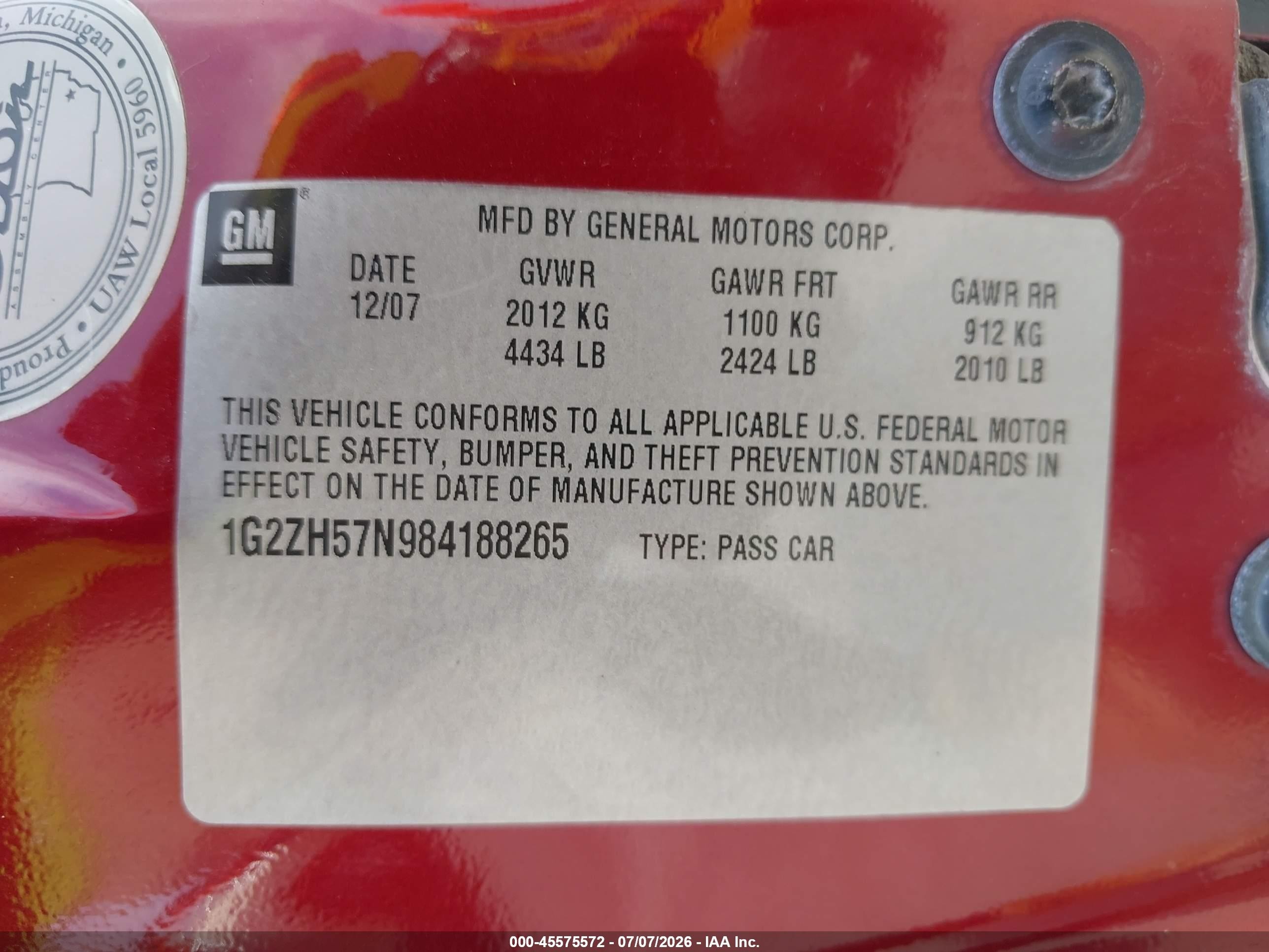 2008 Pontiac G6 Gt Red vin: 1G2ZH57N984188265