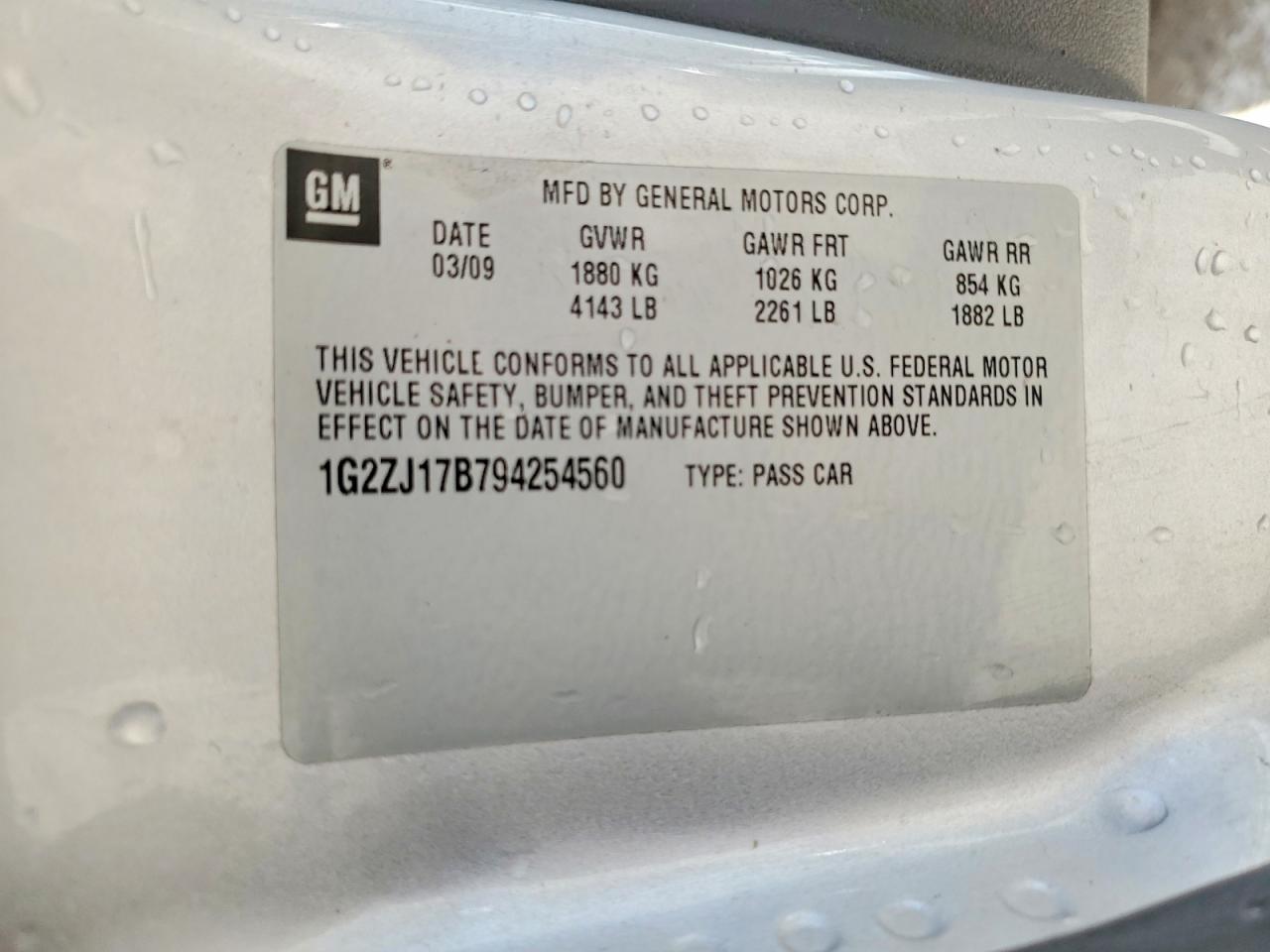 2009 Pontiac G6 Silver vin: 1G2ZJ17B794254560