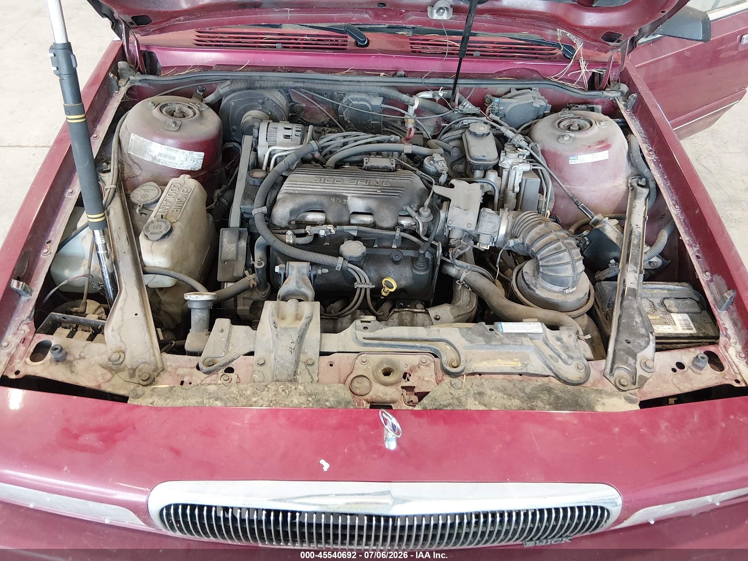 1996 Buick Century Special/custom/limited Red vin: 1G4AG55M0T6427183