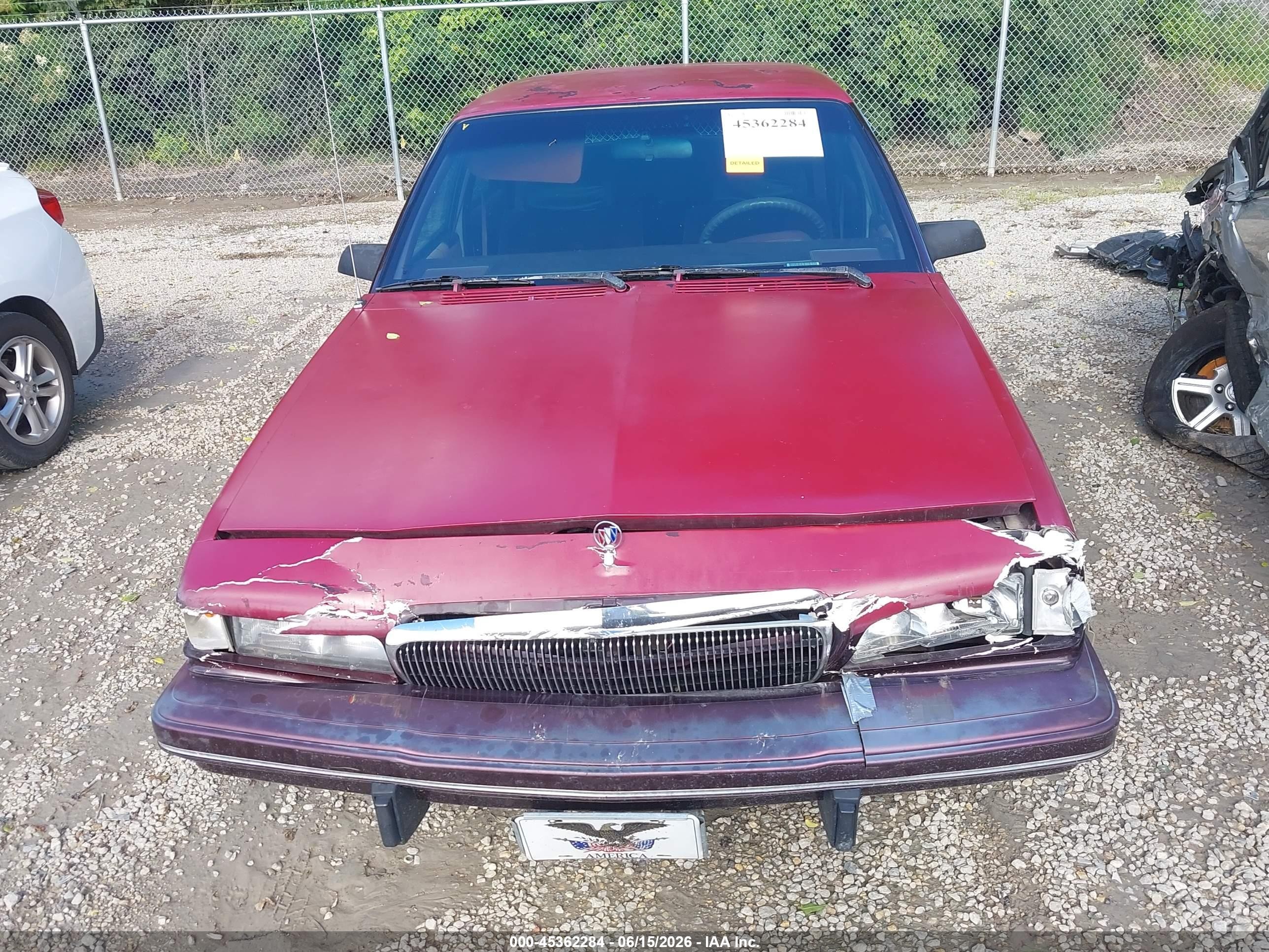 1996 Buick Century Special/custom/limited Maroon vin: 1G4AG55M7T6443980