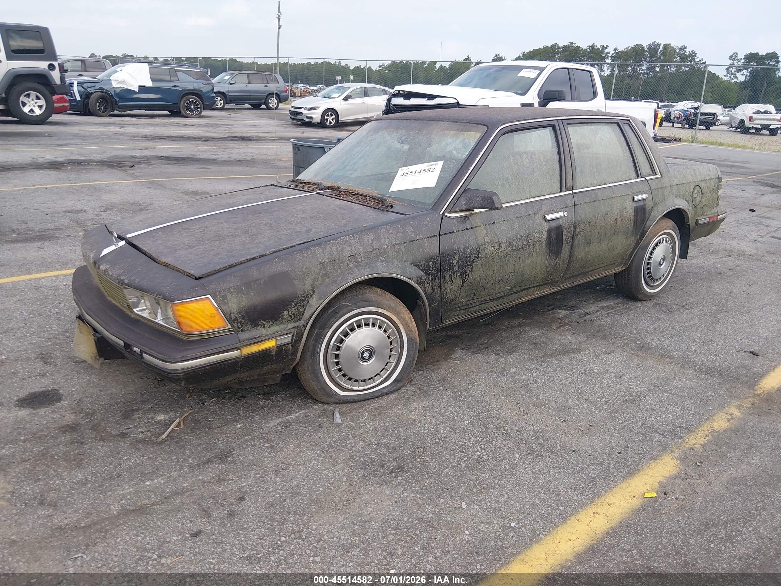 1988 Buick Century Custom Black vin: 1G4AH51R6JT445524