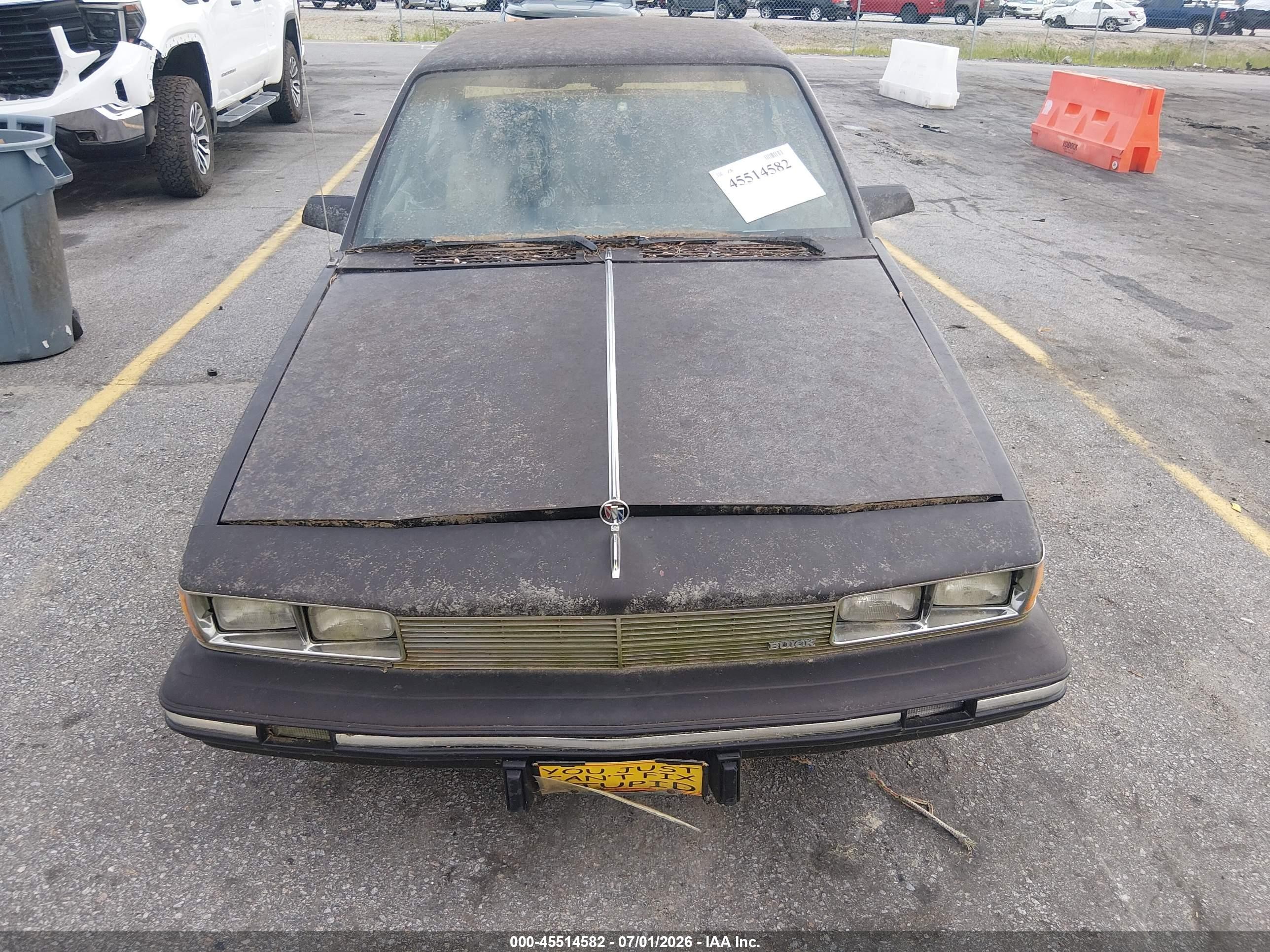 1988 Buick Century Custom Black vin: 1G4AH51R6JT445524