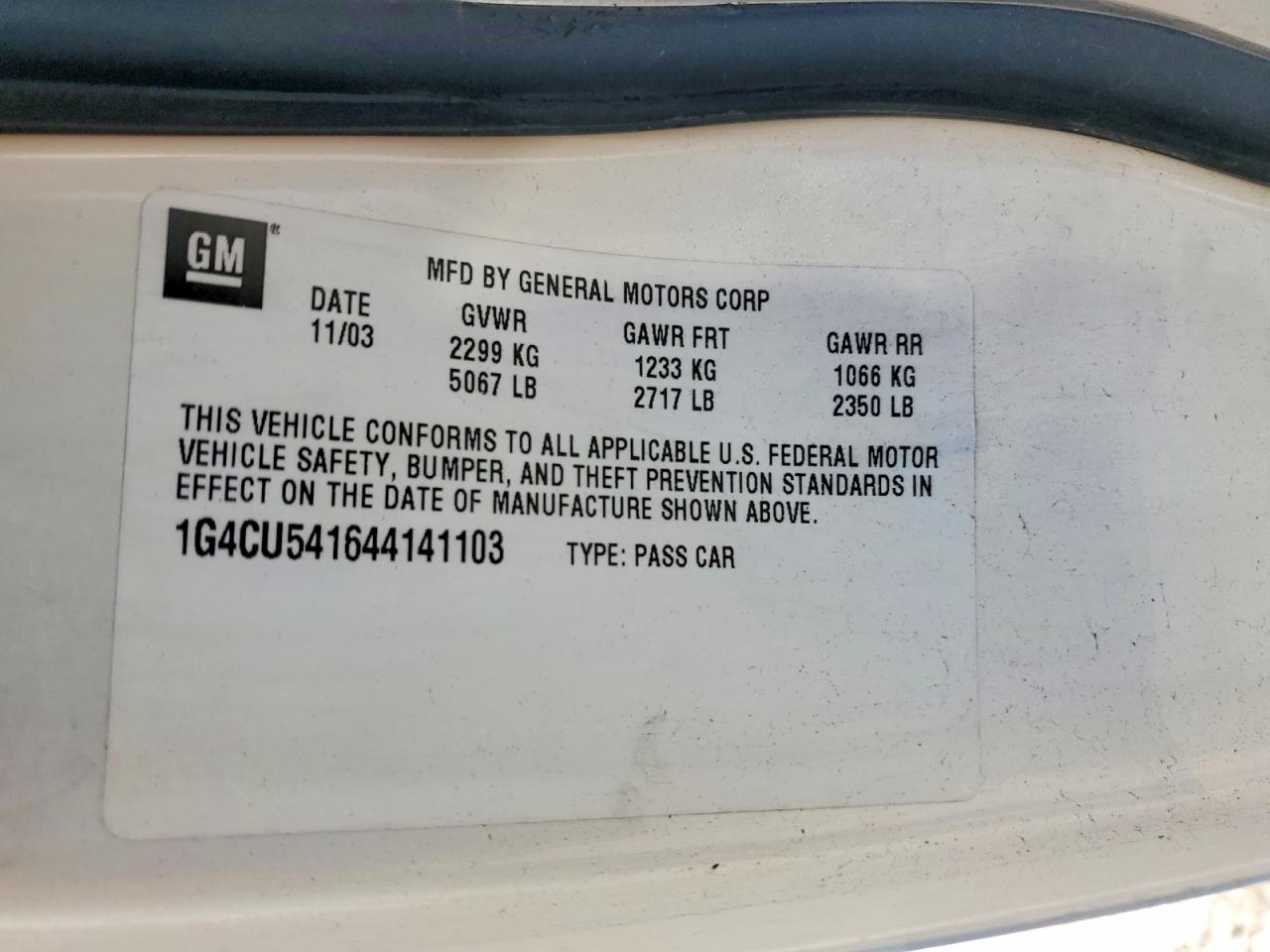 2004 Buick Park Avenue Ultra Two Tone vin: 1G4CU541644141103